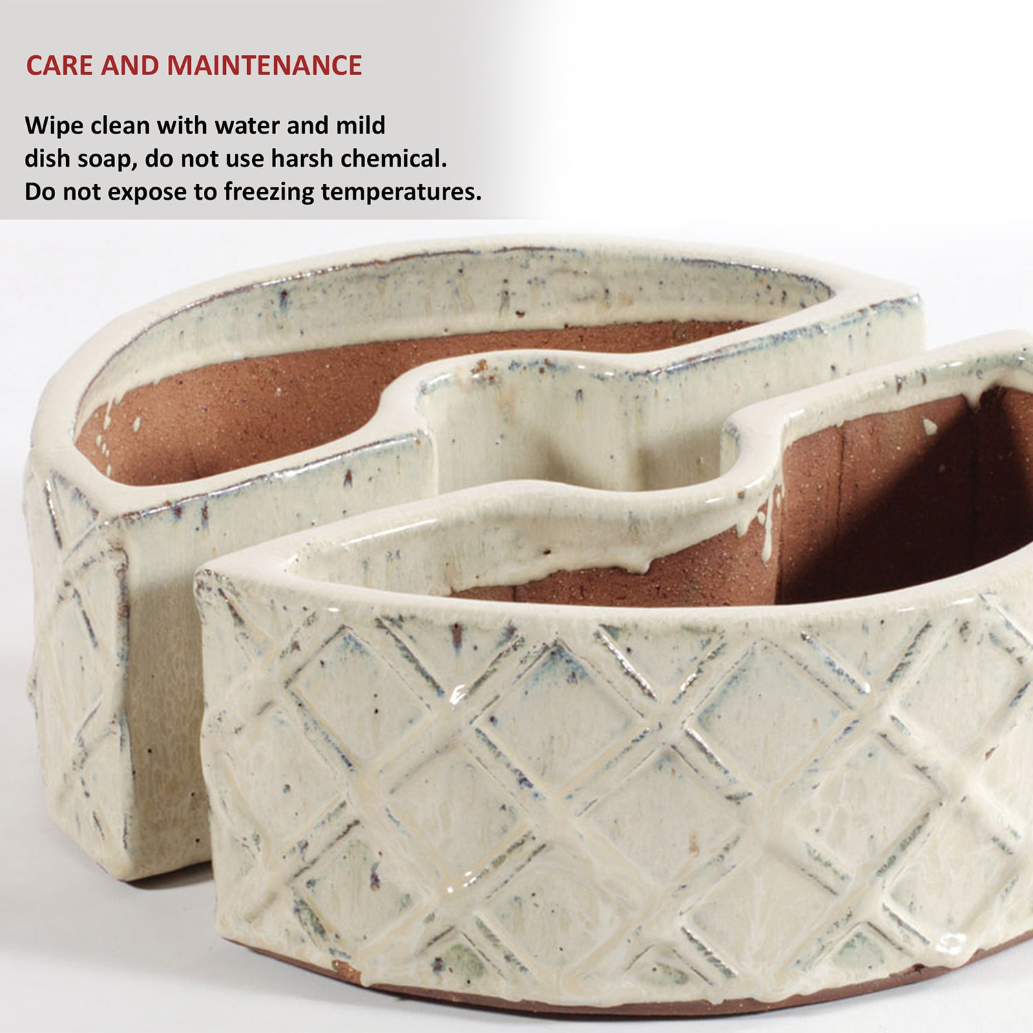 Crema Ceramic Half Moon Umbrella Planter Set