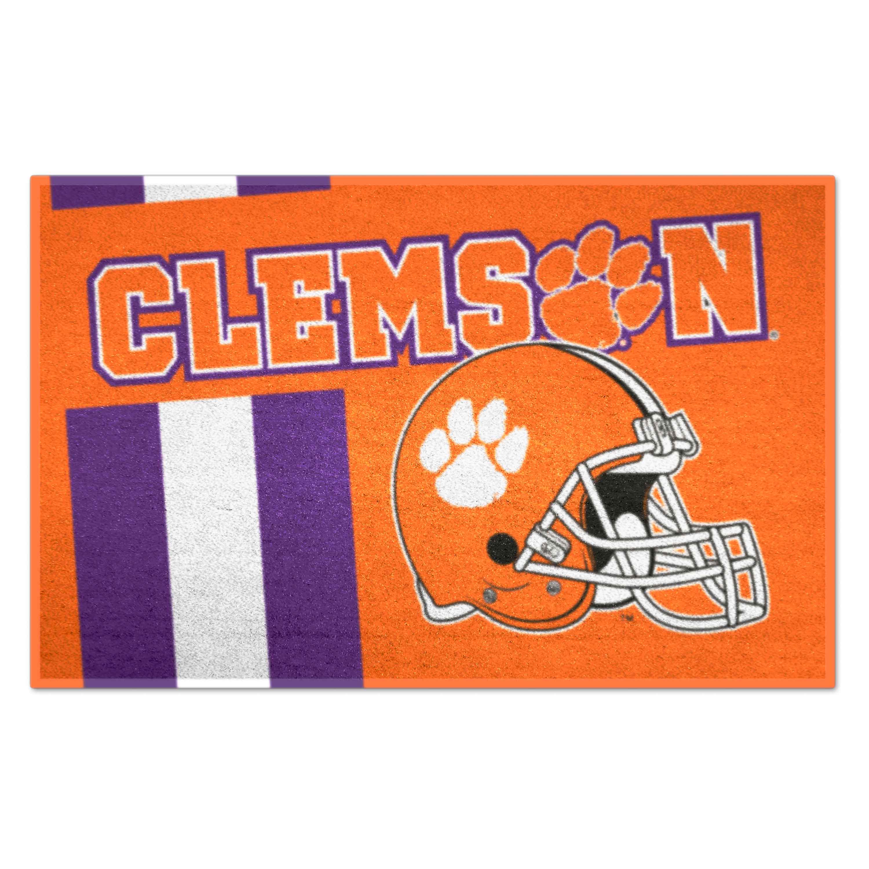 FANMATS 18738 Clemson Tigers 30-in x 19-in Orange Nylon Indoor or outdoor Decorative Sports Door Mat