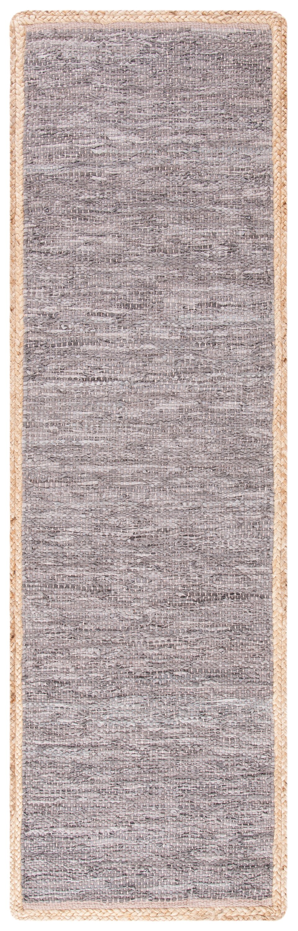 Safavieh CAP901G-28 Cape Cod Lisborn 2 x 8 (ft) Leather Light Gray/Natural Rectangular Indoor Border Bohemian/Eclectic Runner rug
