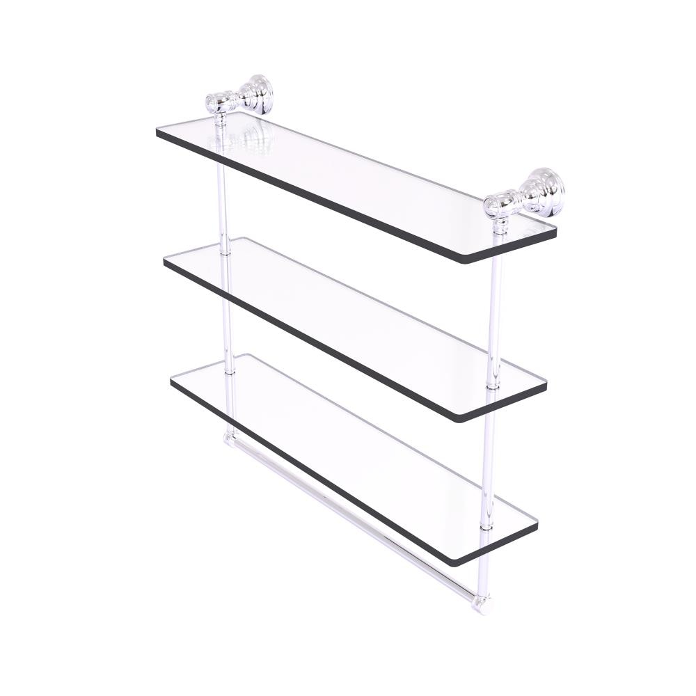 Allied Brass CL-5-22TB-PC Carolina Polished Chrome 3 -Tier Wall mount Bathroom Shelf ( 22-in x 19.7-in x 5-in )