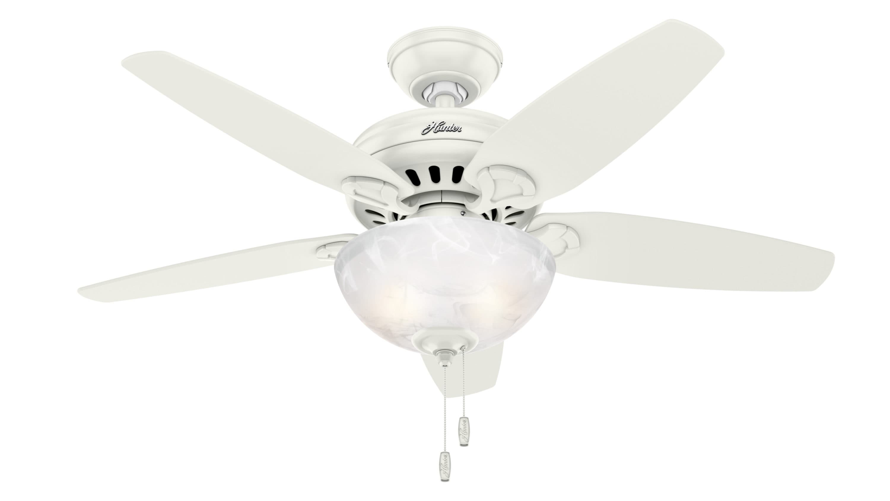 Hunter Cedar Park 44-in White Indoor Downrod or Flush Mount Ceiling Fan ...