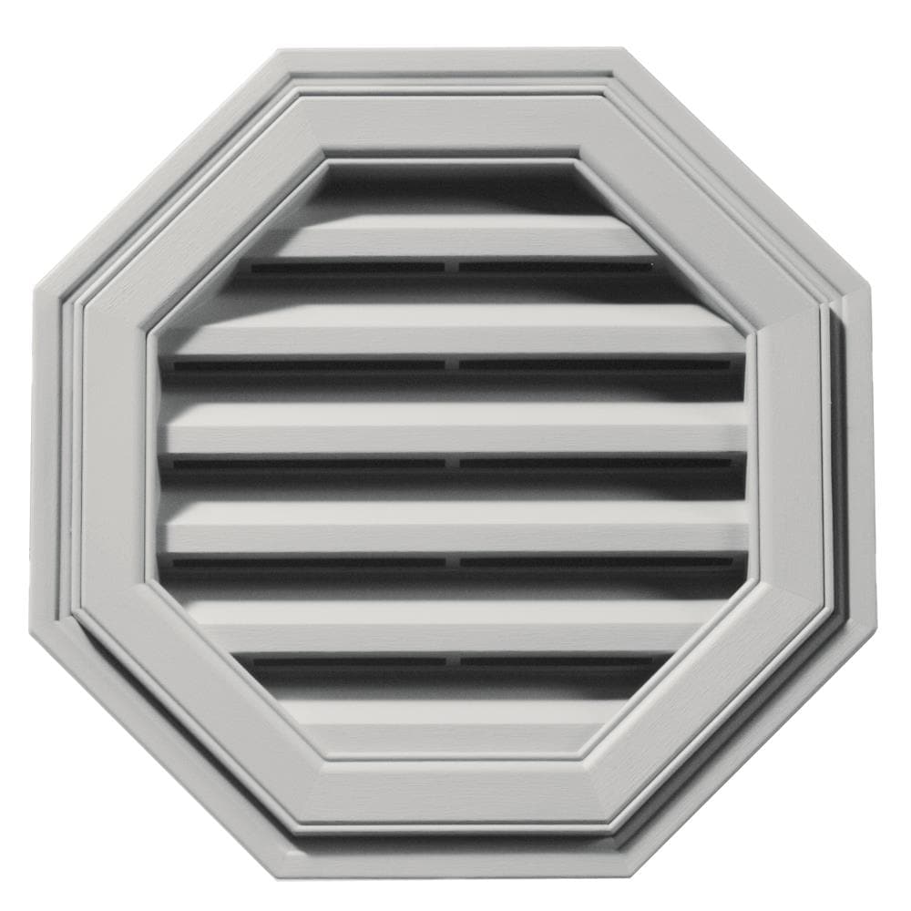 Builders Edge 120011818030 18-in x 18-in Paintable Octagon Vinyl Gable Louver Vent