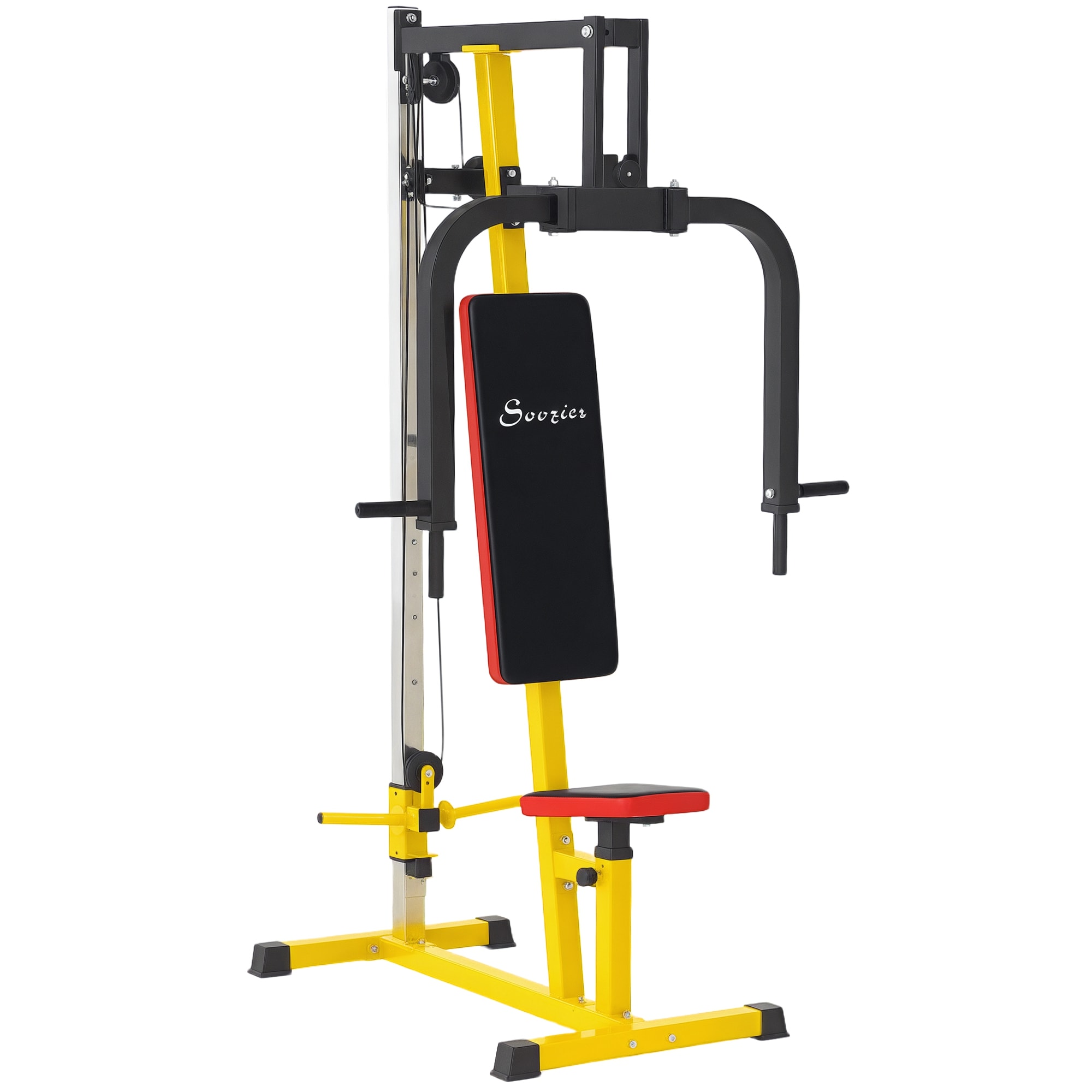 Soozier A91-366V00YL Chest Fly Machine and Chest Press Station Delt Machine Home Gym Equipment for Chest Back Pectoral Rear Deltoid and Shoulder Training Yellow