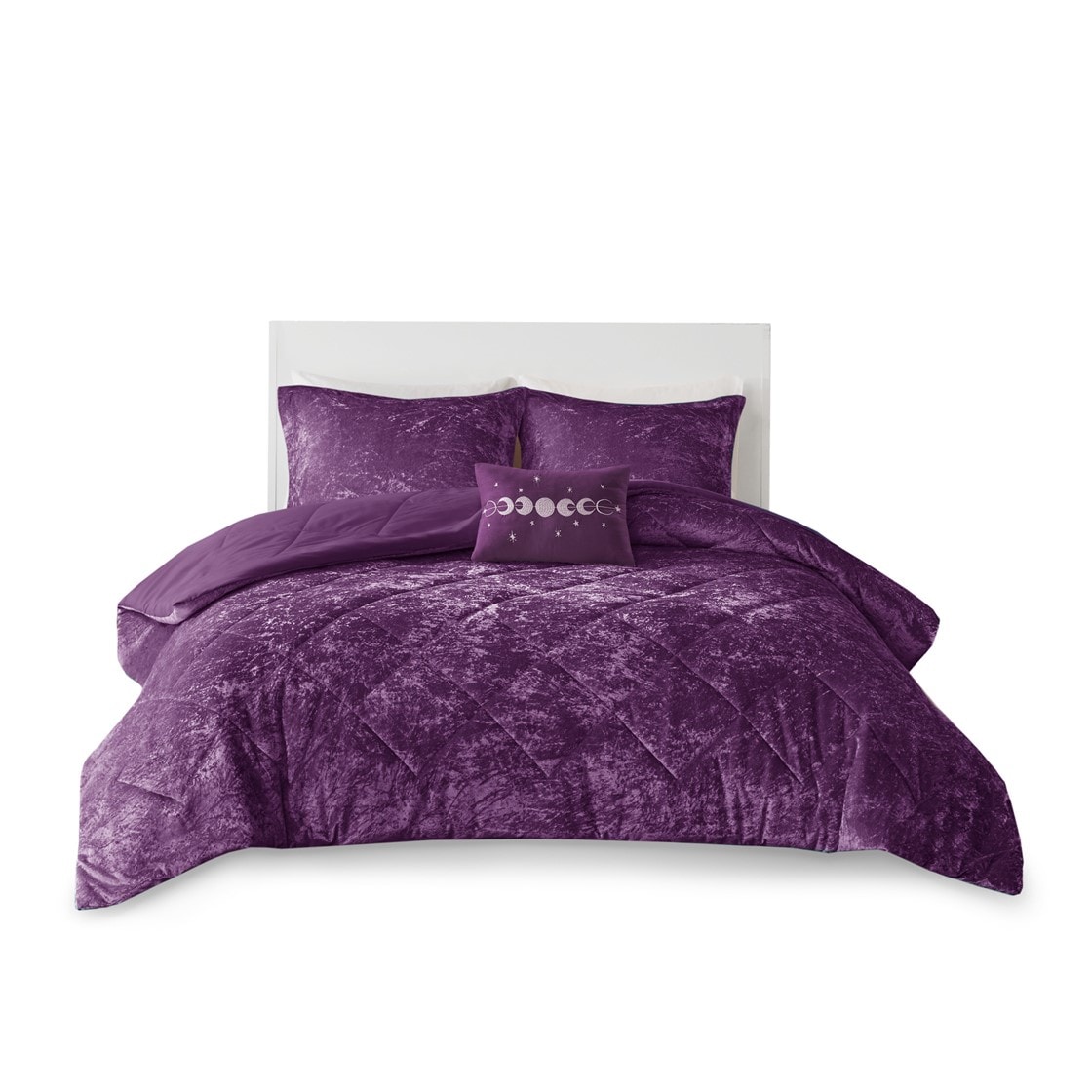 Gracie Mills 8791-01DI Andrea Velvet Comforter Set with Throw Pillow