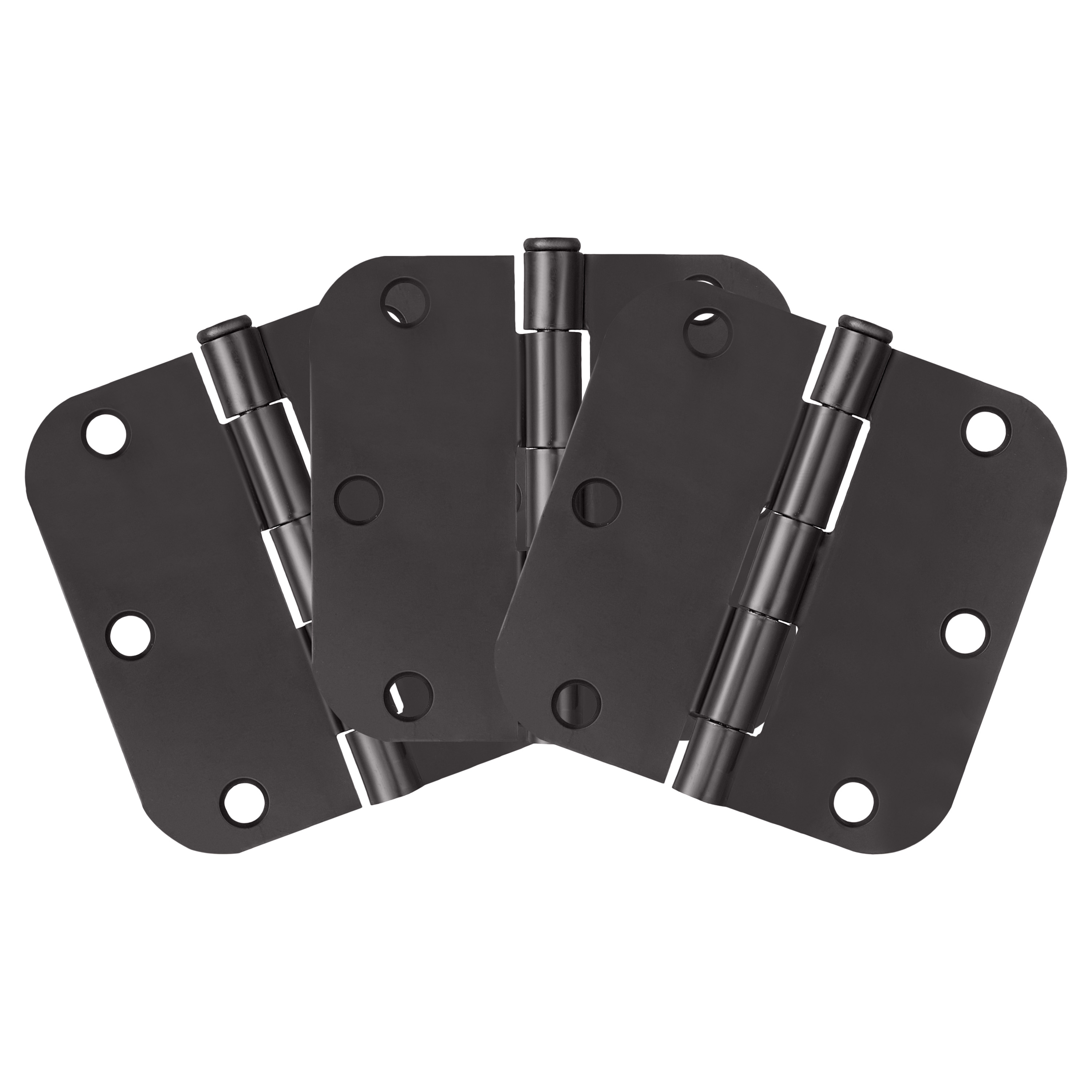 Design House - 3-1/2-in H x 5/8-in Radius Matte Black Butterfly Interior/Exterior Door Hinge 3 -Pack