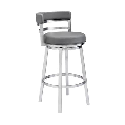 Stainless Steel Bar Stools At Com, Round Metal Swivel Bar Stools With Backs And Arms