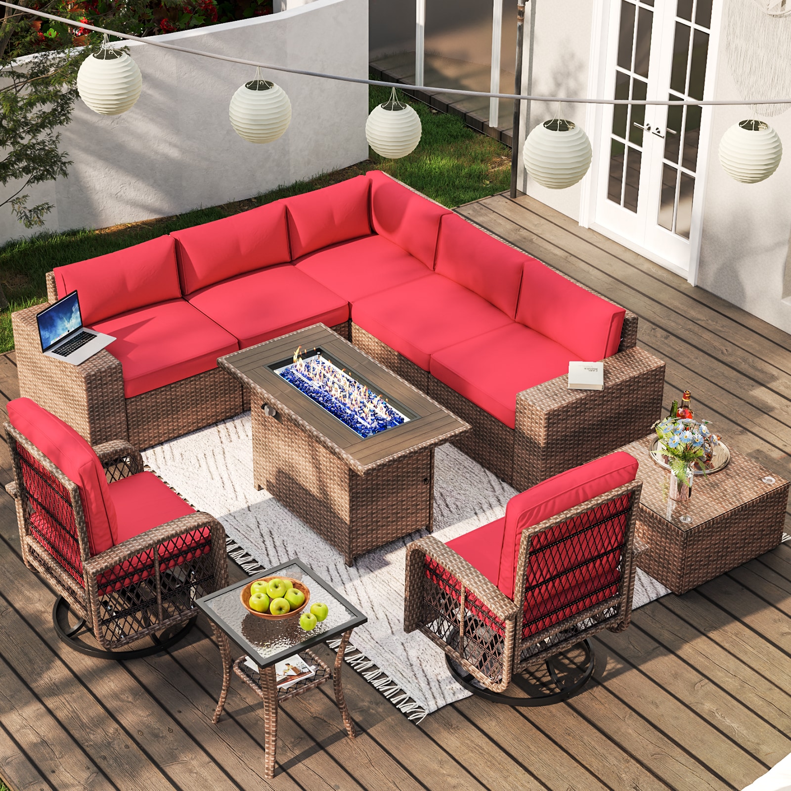 AOXUN G12039RD2AB+026BR Patio-Conversation-Sets - View #8