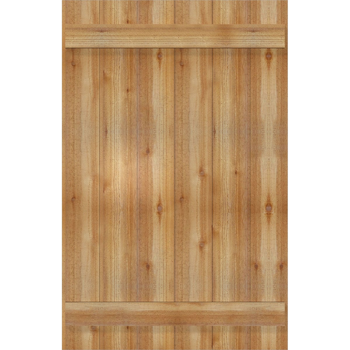 Ekena Millwork RBJ06S32X050RWR 32.25-in W x 50-in H Unfinished Paintable/Stainable Board and batten Wood Exterior Shutters ( 2 -Pack )