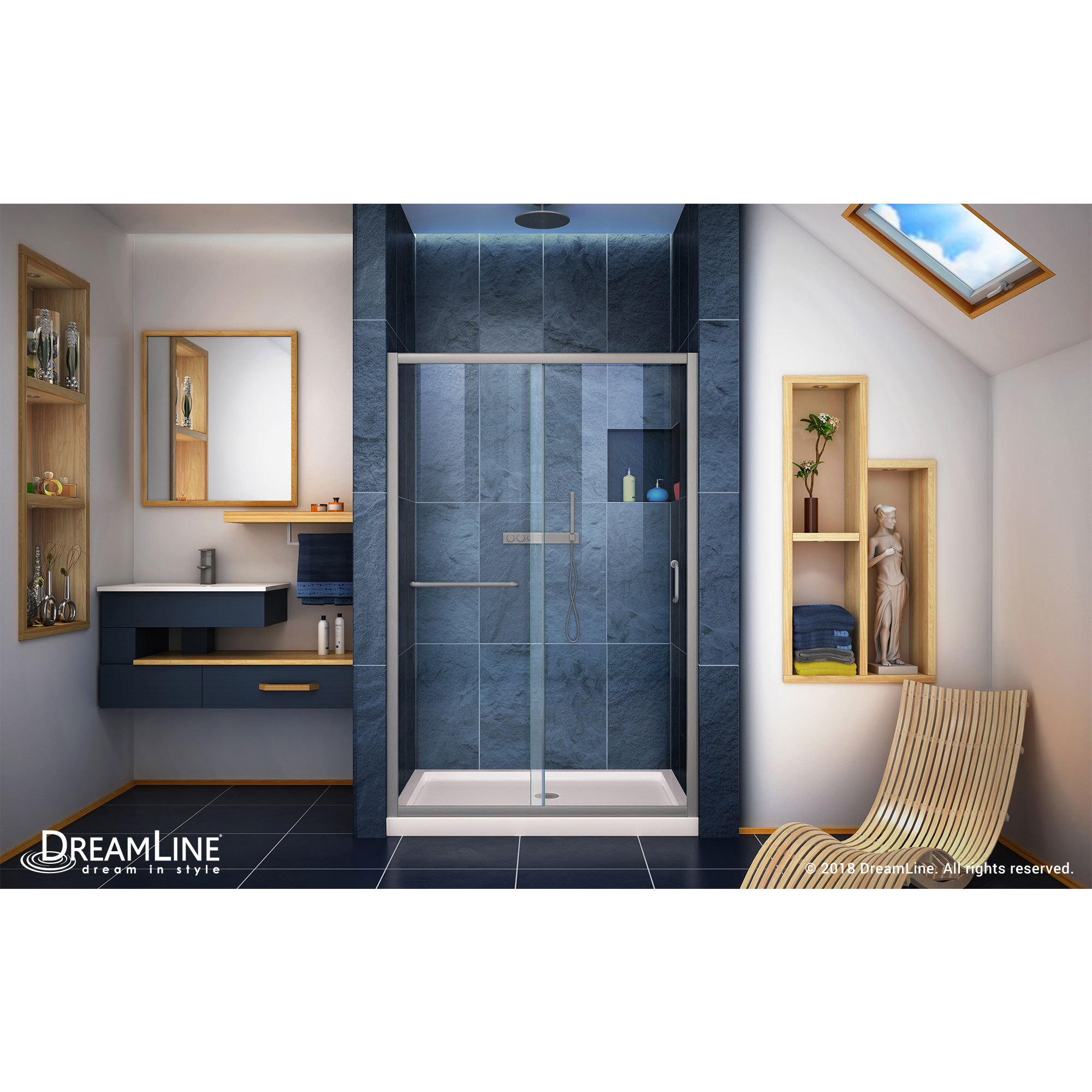 DreamLine DL-6975C-22-04 Alcove-Shower-Kit - View #2