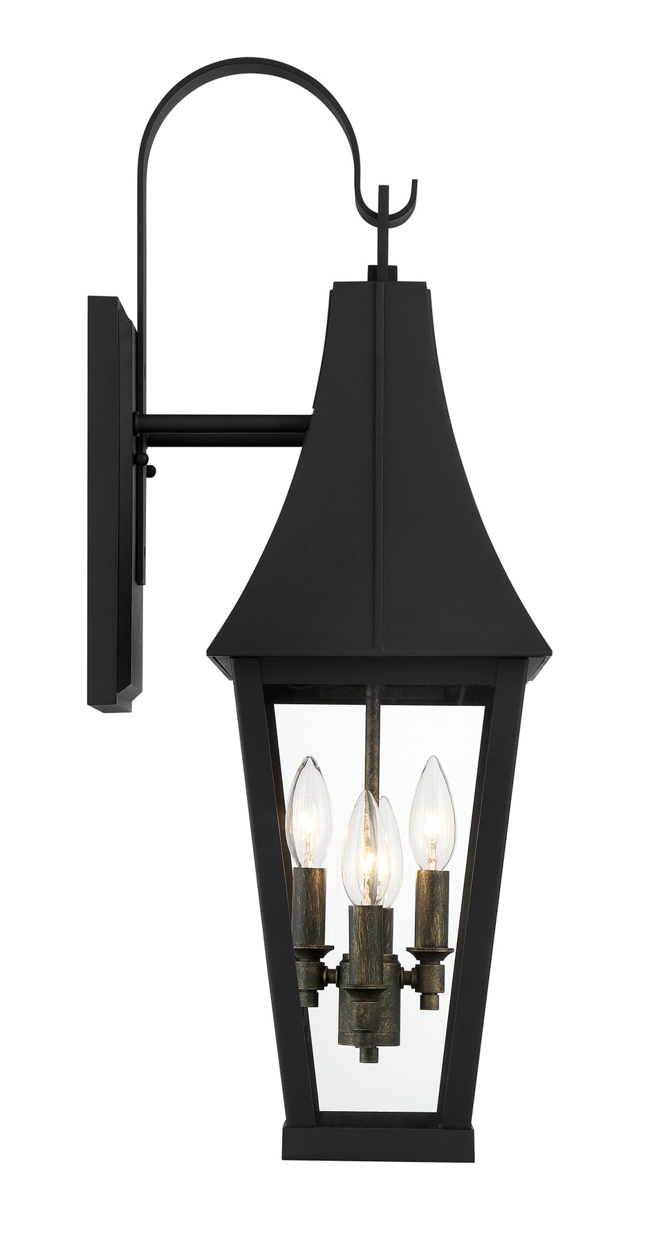 Black and Gold Glass 4-Light Dimmable Sconce