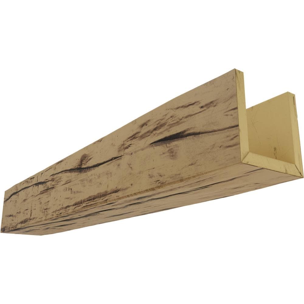 Ekena Millwork BMRW3C0100X060X096NG Riverwood 6-in x 10-in x 96-in Natural Golden Oak Finished Polyurethane U-Shaped Decorative Beam