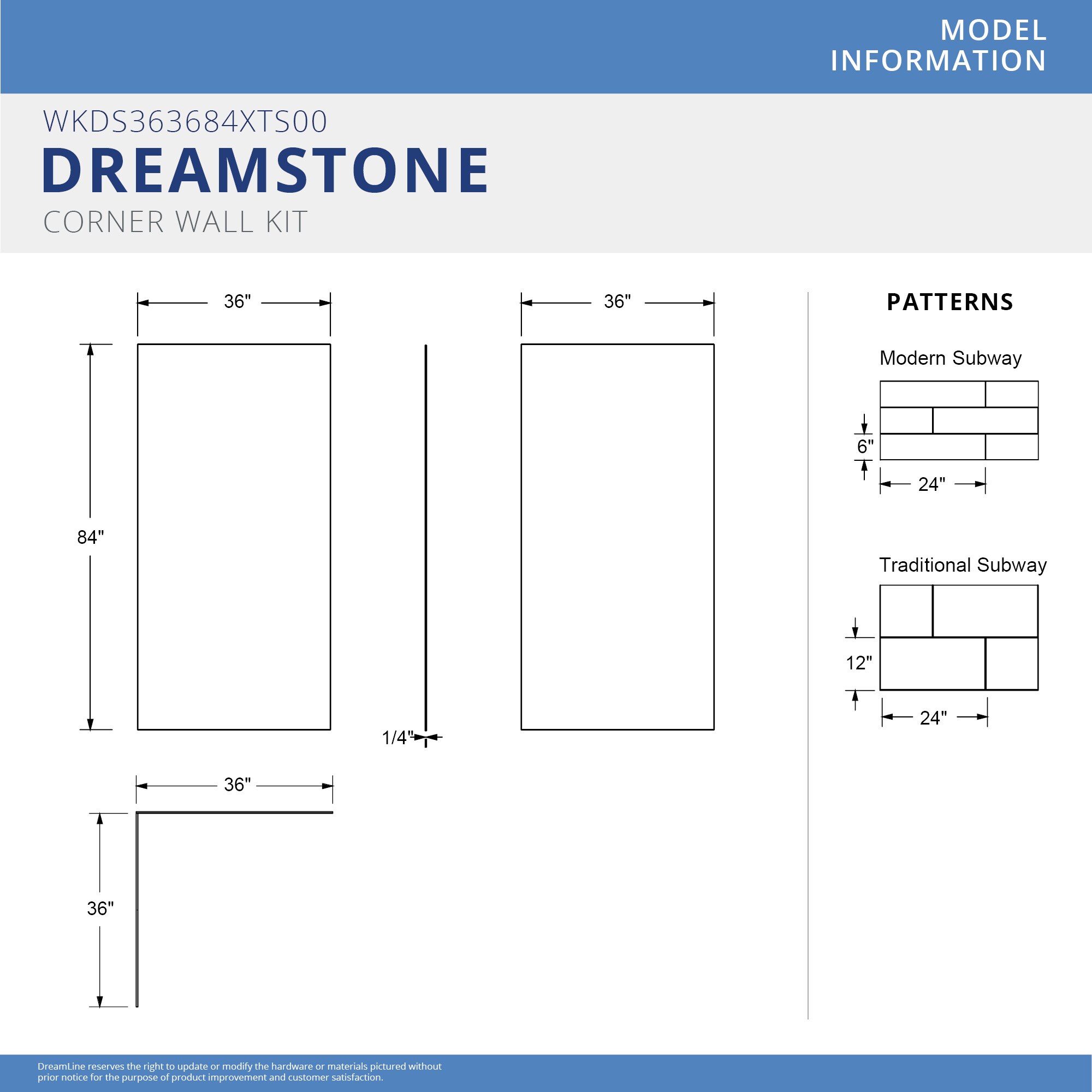 DreamLine BWDS36363TC0001 Alcove-Shower-Kit - View #7