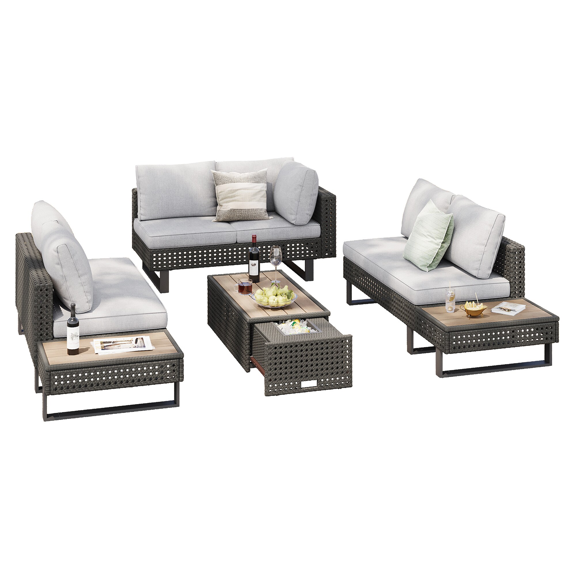 SINOFURN SYB260077GY Patio-Sofas-Daybeds - View #17