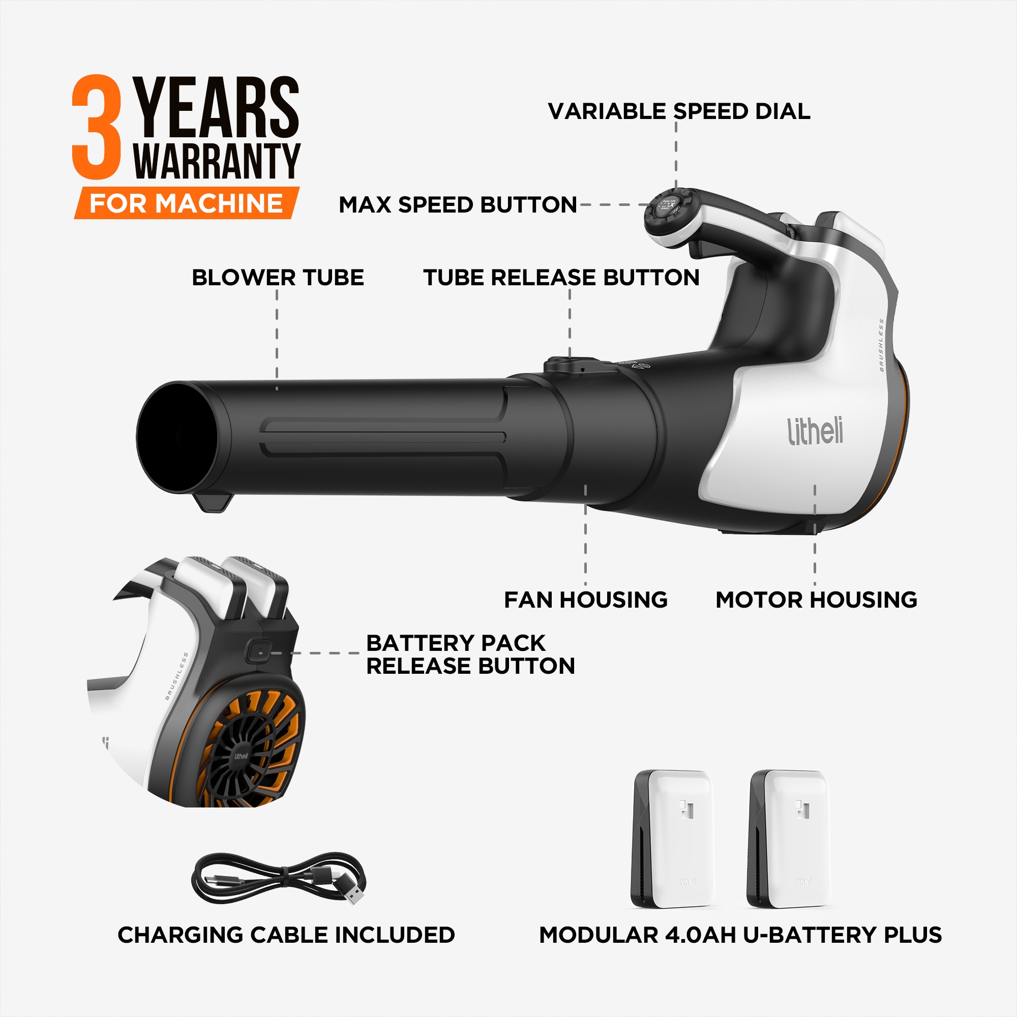 Litheli U20BR02-0A220 Cordless-Electric-Blowers - View #6