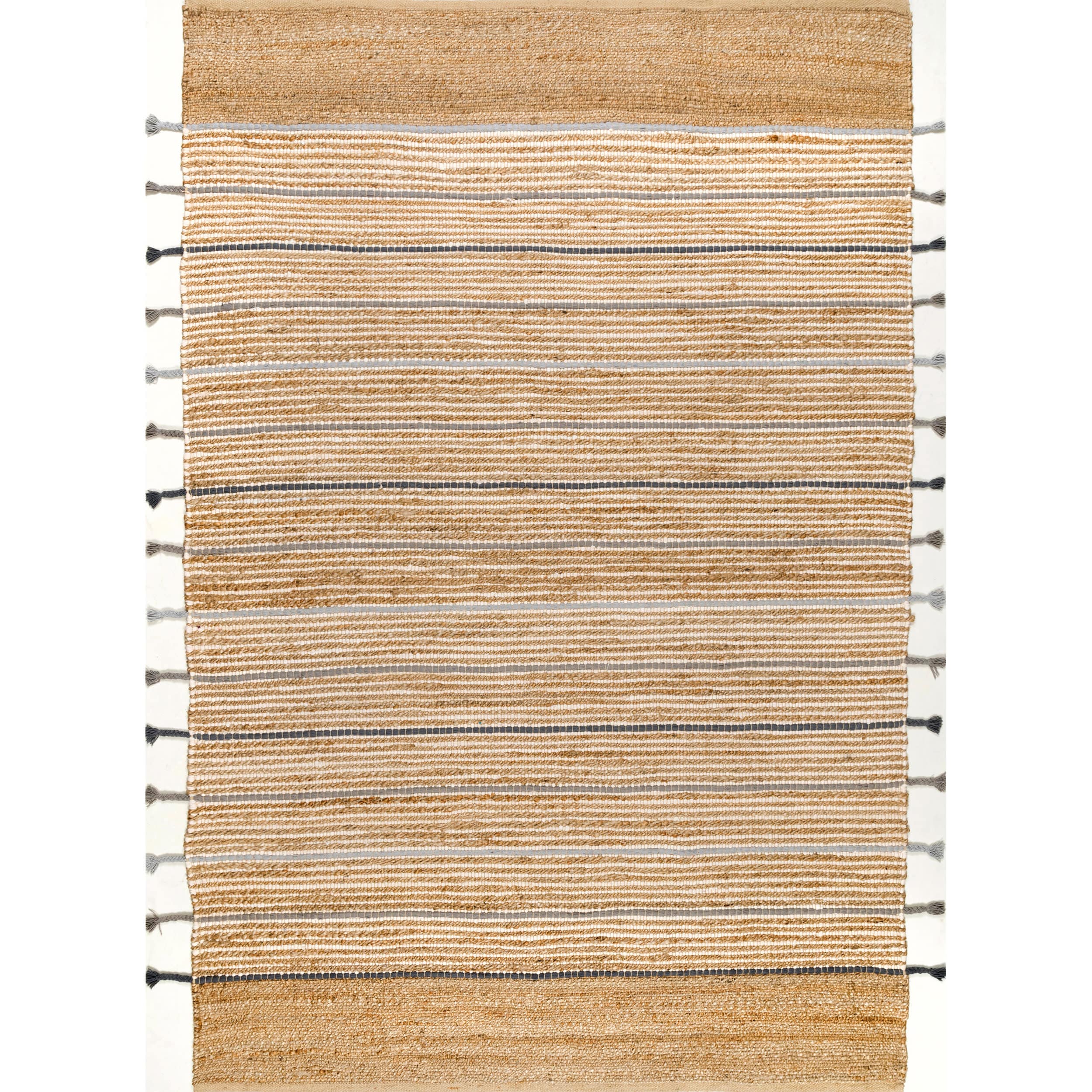 NuLOOM 8 X 10 Jute Natural Indoor Solid Area Rug In The Rugs Department ...