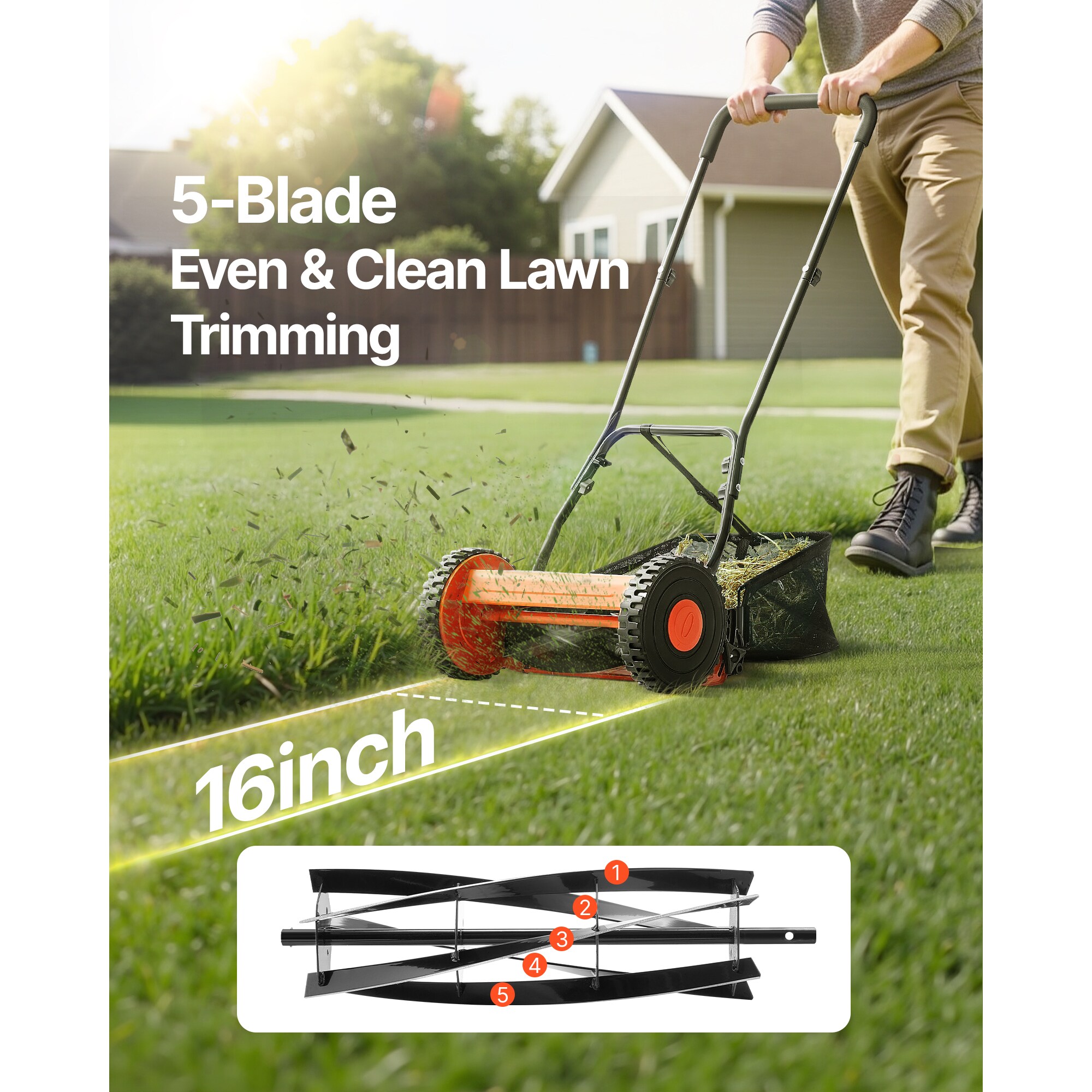 VEVOR SCSDTSGZGCJ111537V0 Push-Mower-Reel - View #2