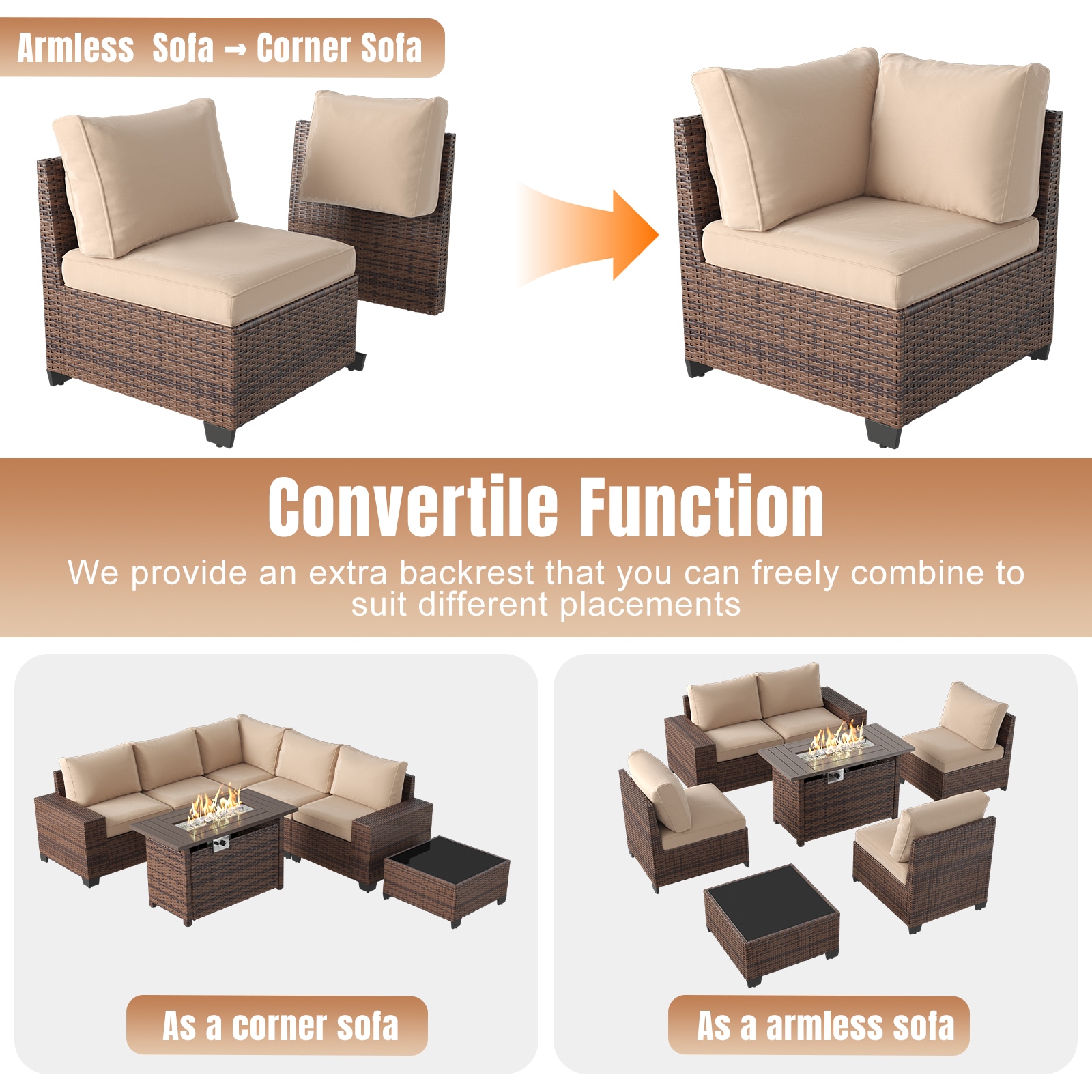 AOXUN PA-039BR11 Patio-Conversation-Sets - View #5
