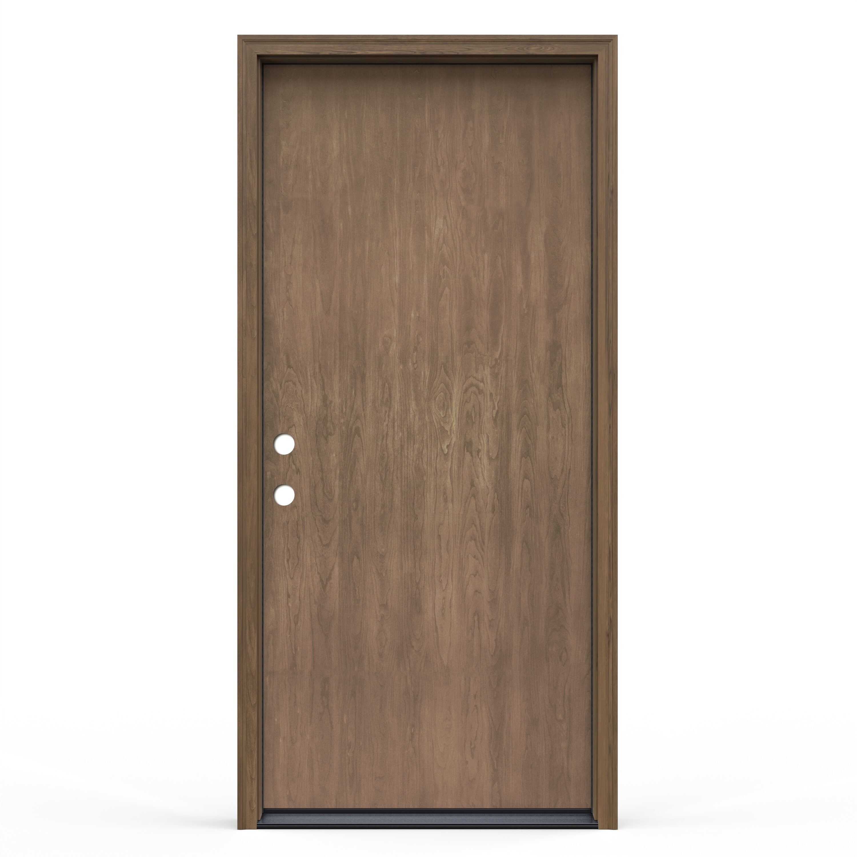JELD-WEN LOWOLJW252800004 Fiberglass No glass Right-hand inswing Warm Toffee Stained Prehung Front Door with Brickmould Insulating core