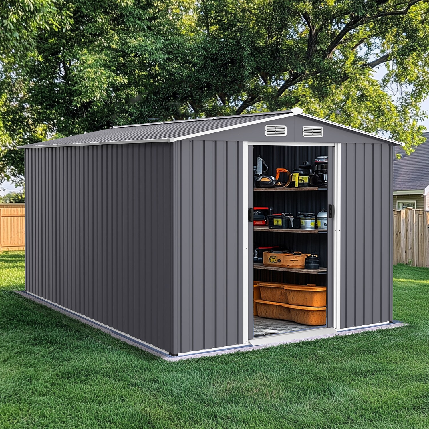 GZMR GZ-21S0005 8-ft x 12-ft Aluminum Storage Shed