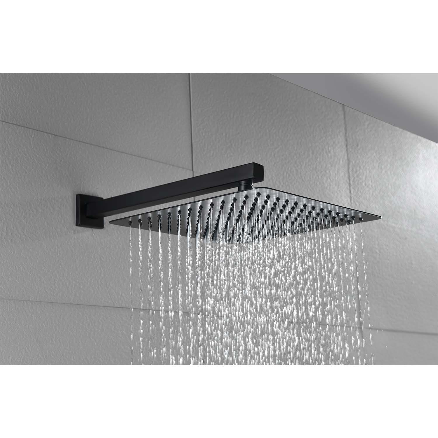 ZAKLOOP Matte Black Rain Shower Head for Bathtub and Shower Fixture Upgrade