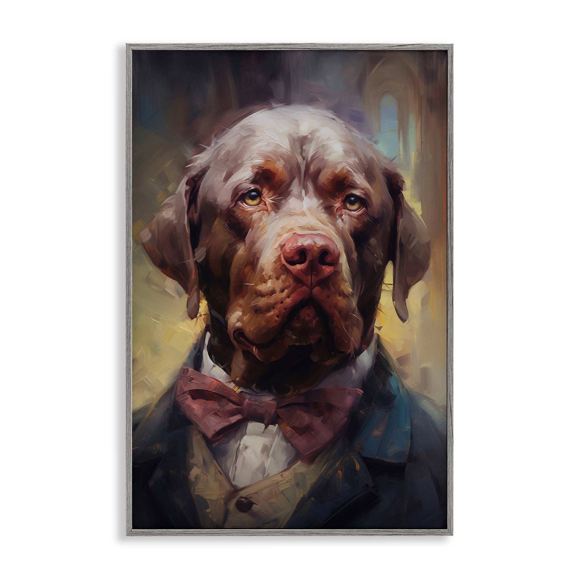 Stupell Industries -  Dog in Timeless Suit Fashion Gray Framed Giclee Art By Wumples 20 x 30