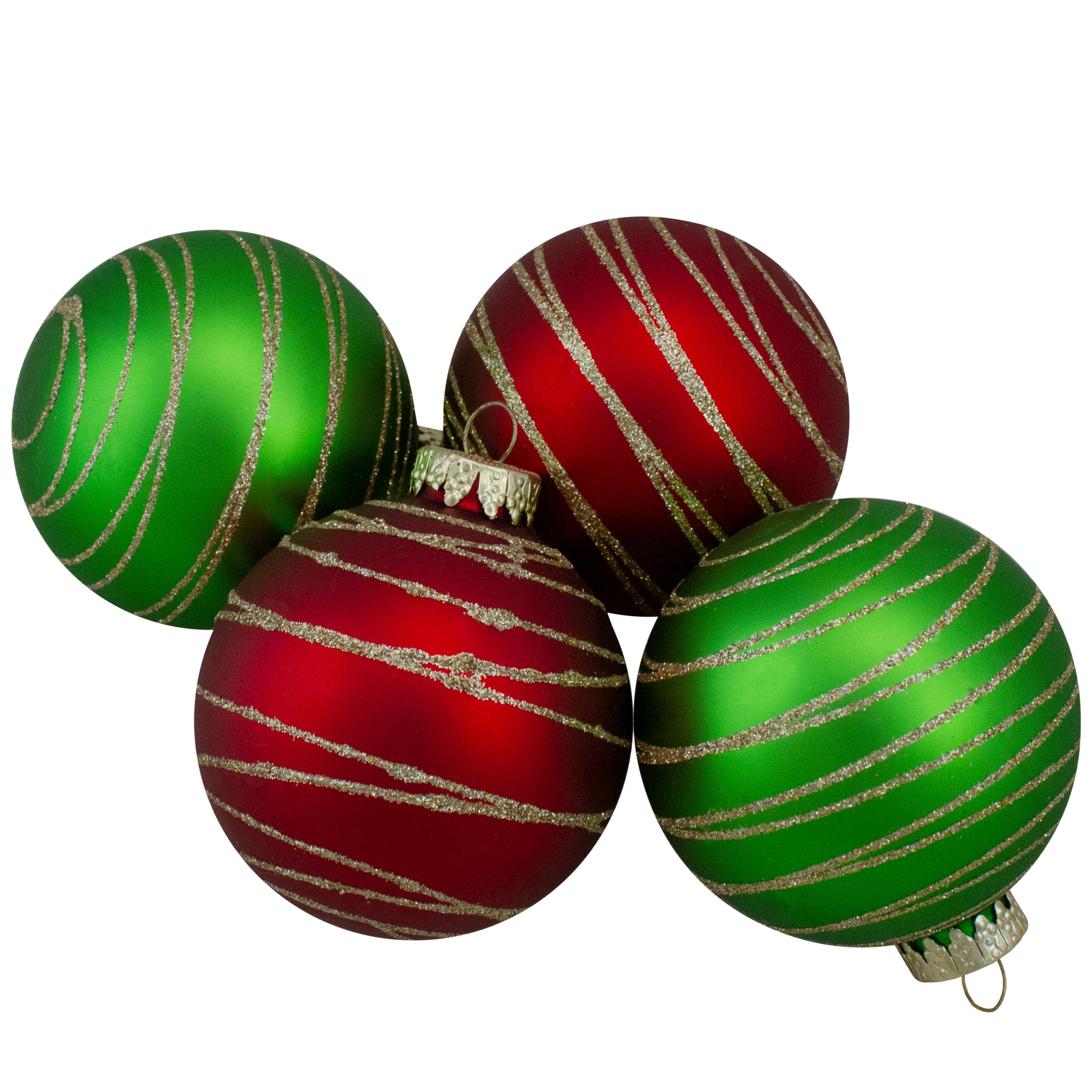Northlight 34313345 4 -Pack Red Ball Standard Indoor Ornament set