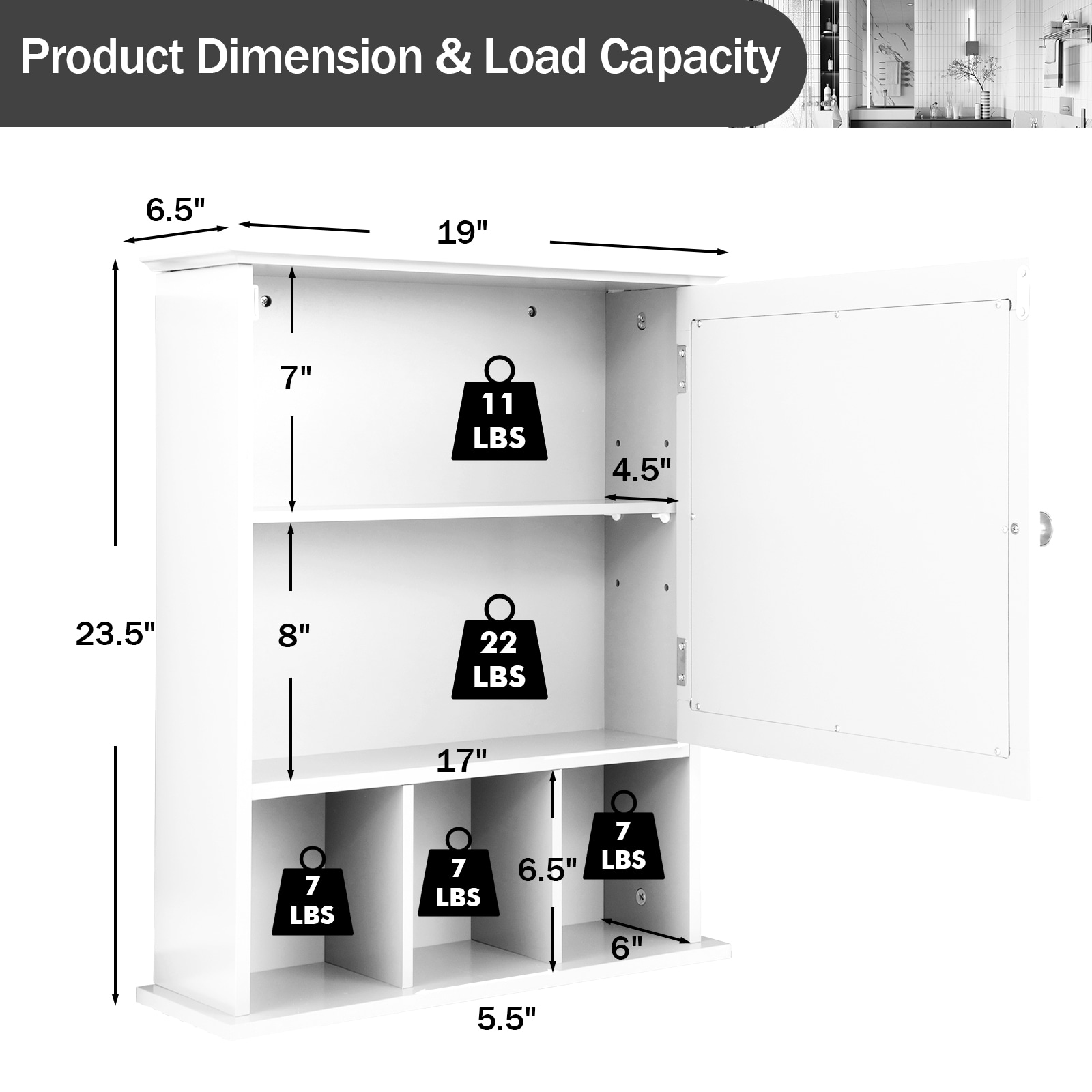 Forclover HYFE-10131WH Bathroom-Medicine-Cabinets - View #4