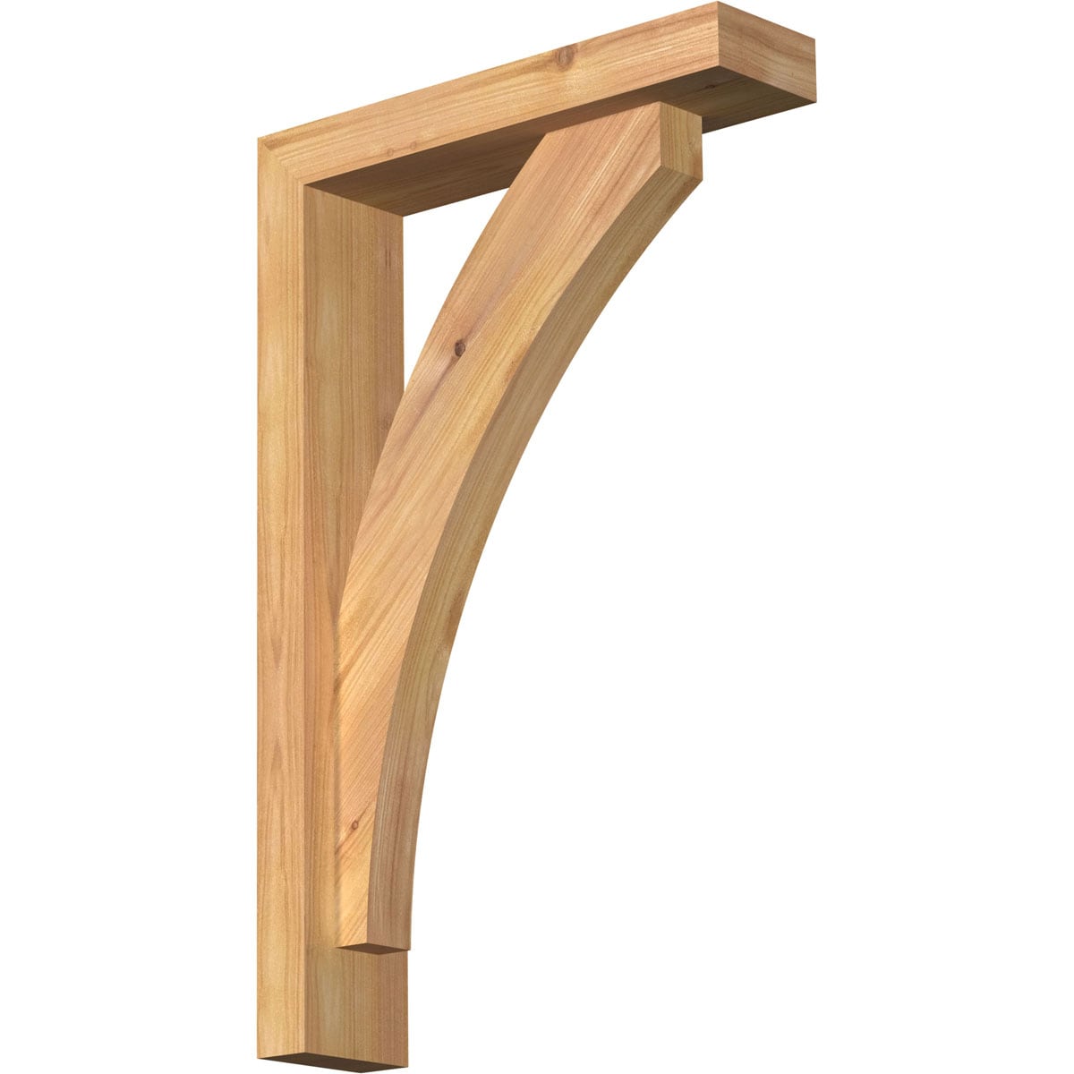 Ekena Millwork 1463907 Thorton Block Smooth Bracket with Offset Brace Western Red Cedar Wood Standard Bracket