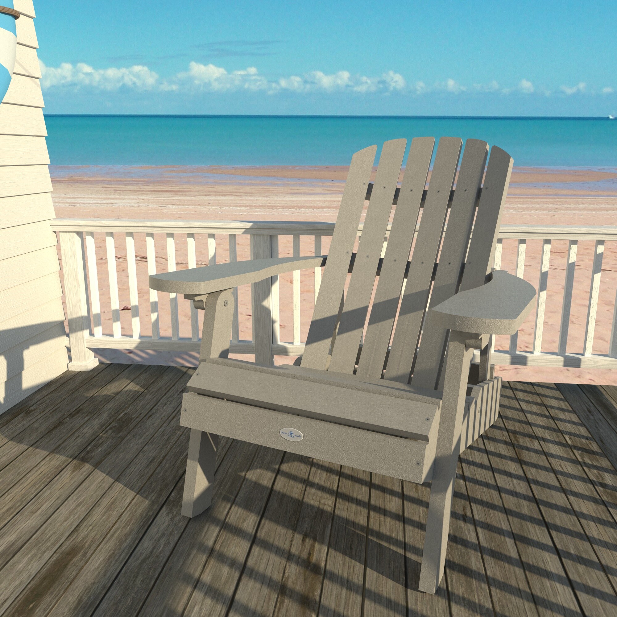 highwood BV-CHL1-CGR Cape Cove Gray Poly-lumber Frame Stationary Adirondack Chair with Slat Seat