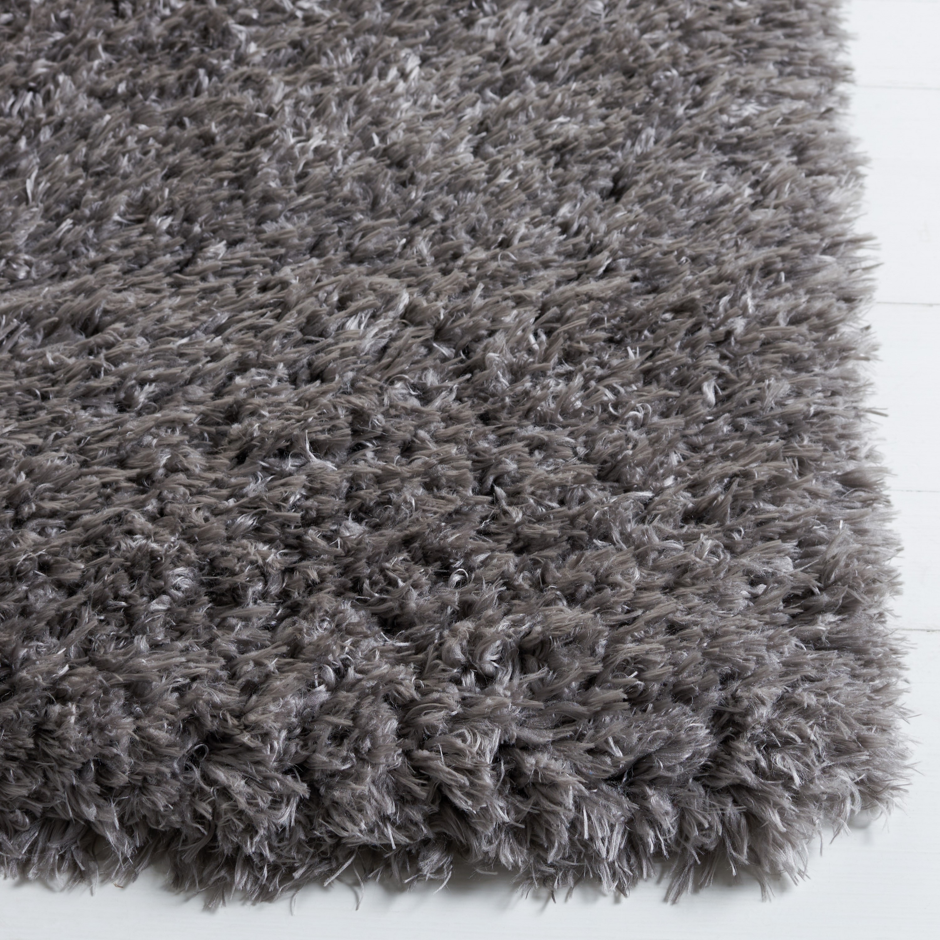 Safavieh Flokati Rhodes Shag 9 X 12 (ft) Charcoal Indoor Solid Area Rug ...