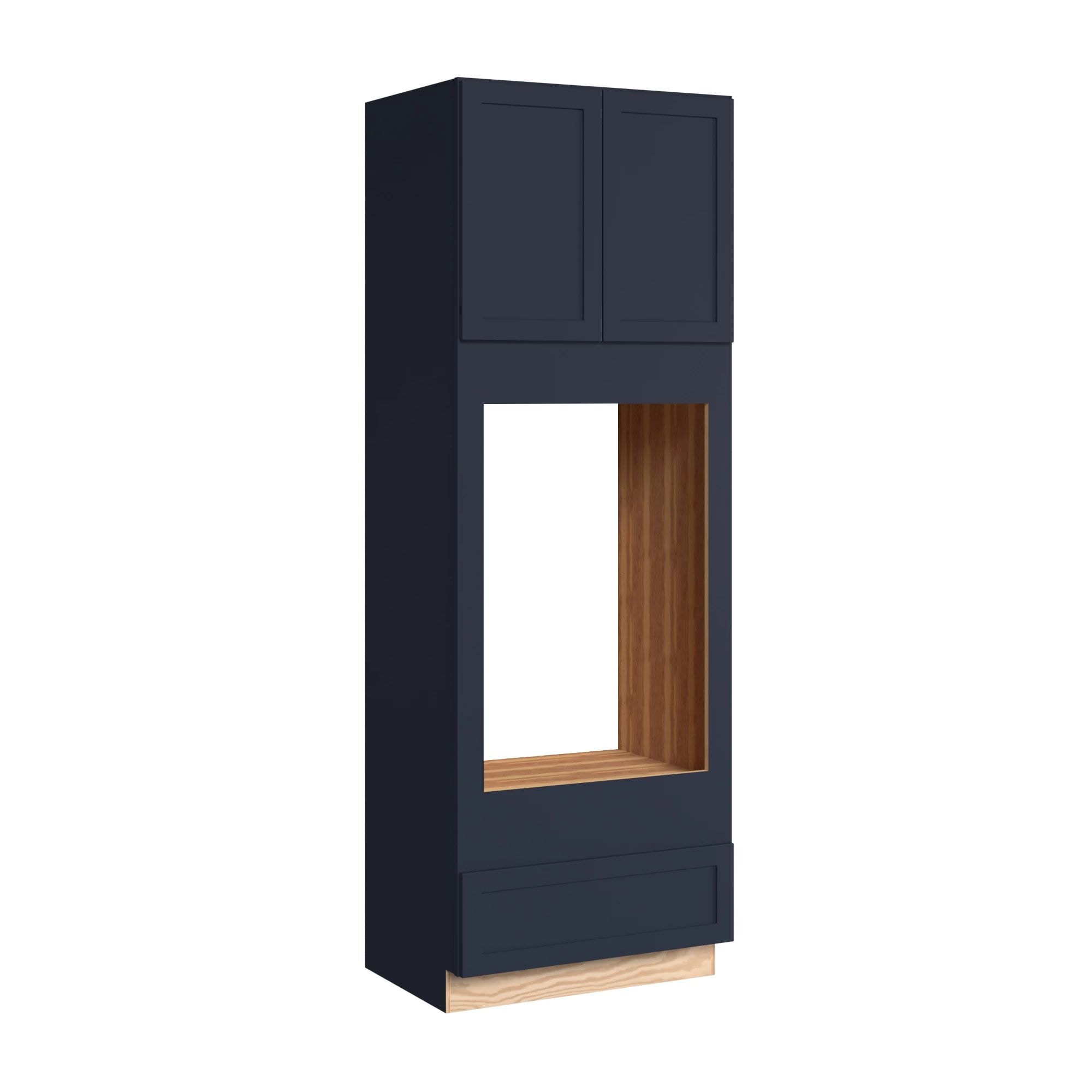 KraftMaid Momentum OC332496D.DDG77 Deveron 33-in W x 96-in H x 24-in D Midnight Double oven Pantry Fully assembled Plywood Cabinet (Recessed Panel Shaker)