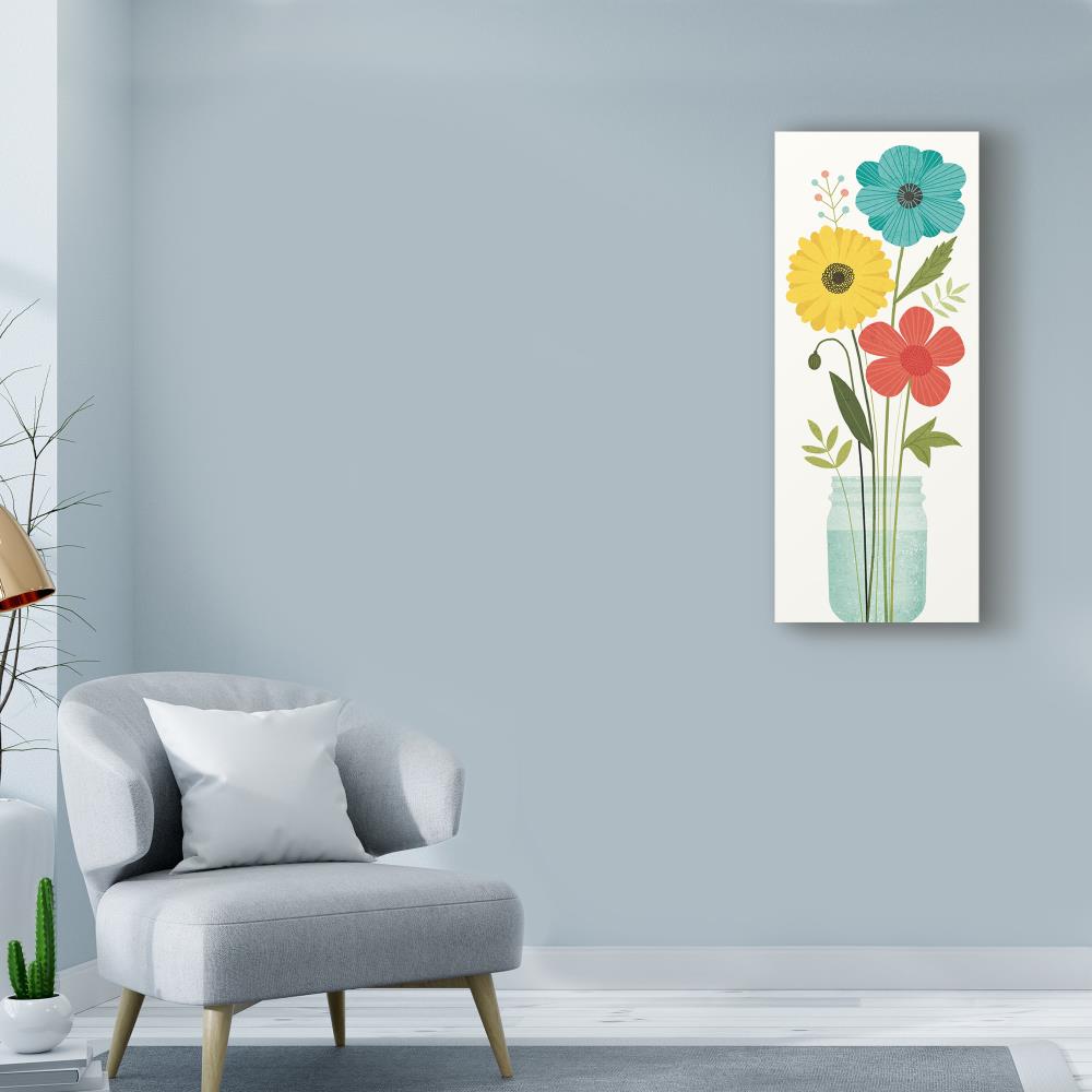 Trademark Fine Art WAP08699-C819GG Michael Mullan "Seaside Bouquet V Mason Jar No Word" 8x19 Canvas Art Michael Mullan Multicolor 19-Inches H x 8-Inches W Floral Canvas Print
