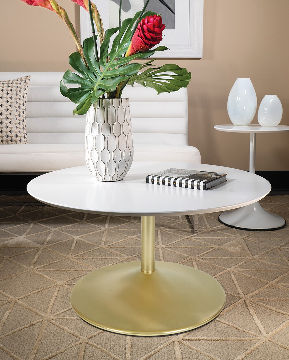 OSP Home Furnishings FLWA2140-BP Flower Matte Wood veneer Modern Coffee Table