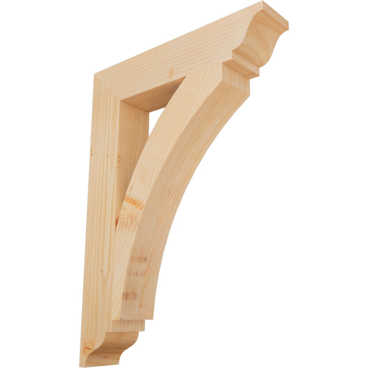 Ekena Millwork BKT04X20X28THR01SDF Thorton traditional smooth 3-1/2-in x 20-in x 28-in Douglas fir Brown Wood Standard bracket