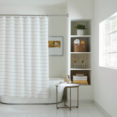 Roth 72 In W X Polyester Shower Curtain, Modern Farmhouse Shower Curtain Rod