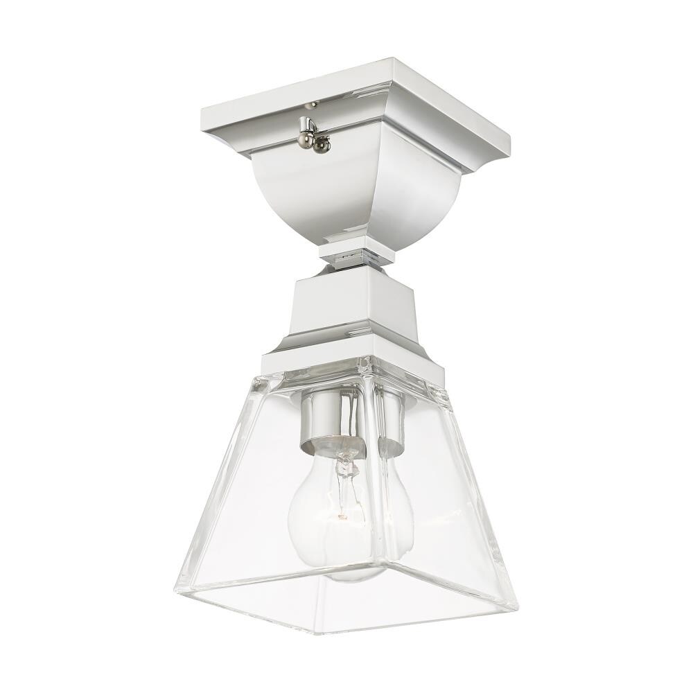 Whitfield Polished Chrome 1-Light LED Flush Mount with Clear Glass