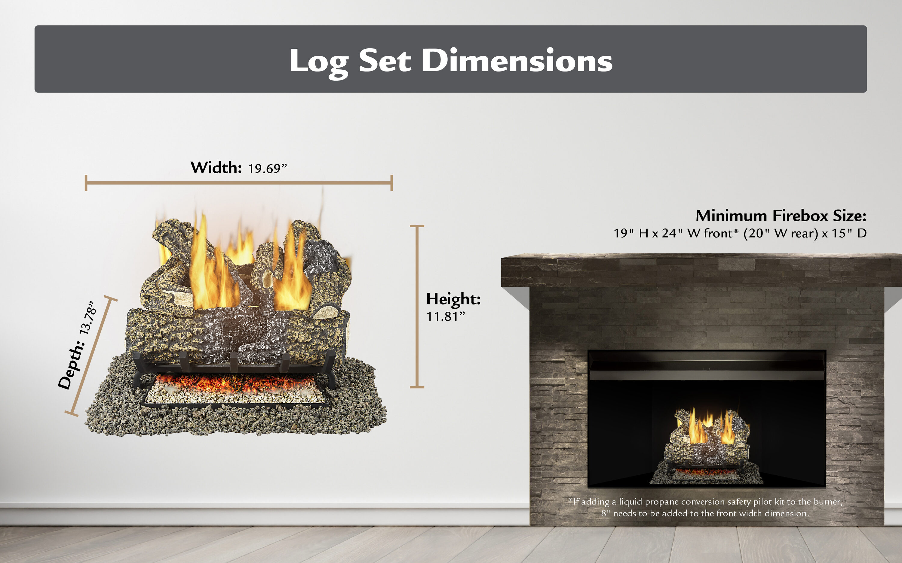 Pleasant Hearth VL3-AA18D Gas-Logs - View #4