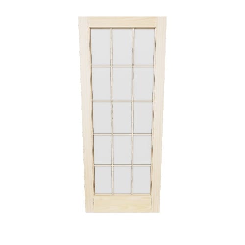 ReliaBilt 32-in x 80-in Clear Clear Glass Unfinished Pine Wood Interior French Door