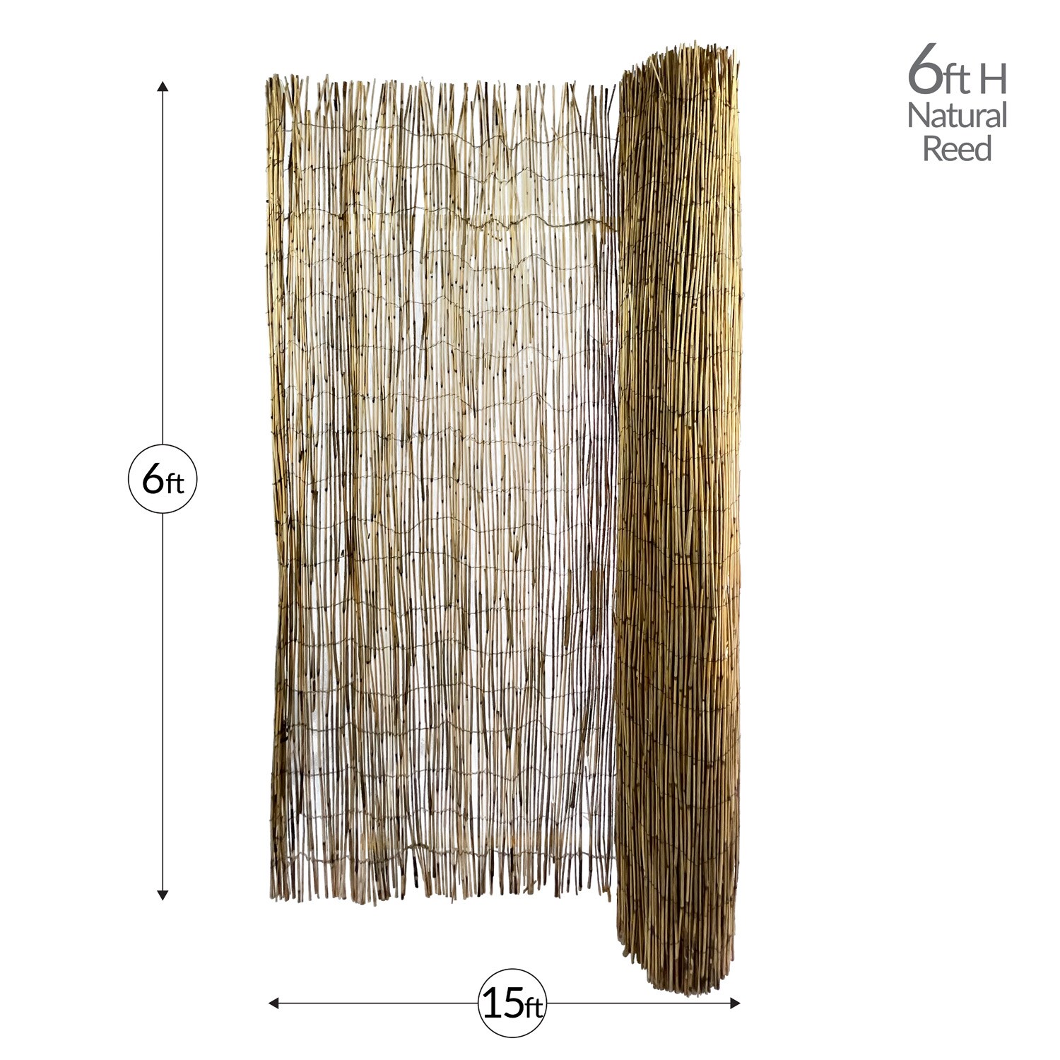 GARDEN CRAFT 15-ft x 6-ft Light Brown Bamboo Reed Fencing Rolled Fencing