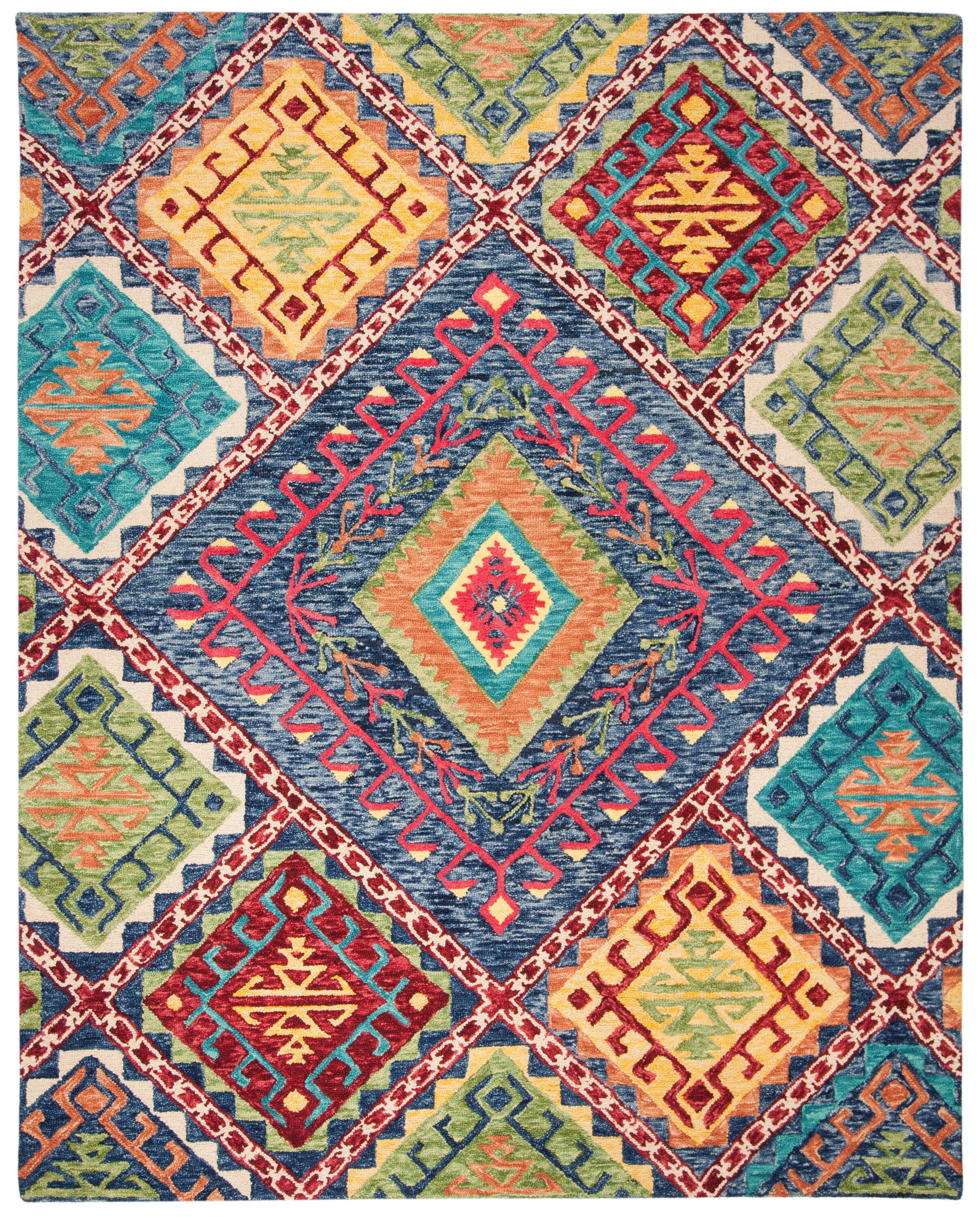 Handmade Aspen Blue Wool 8' x 10' Rectangular Area Rug