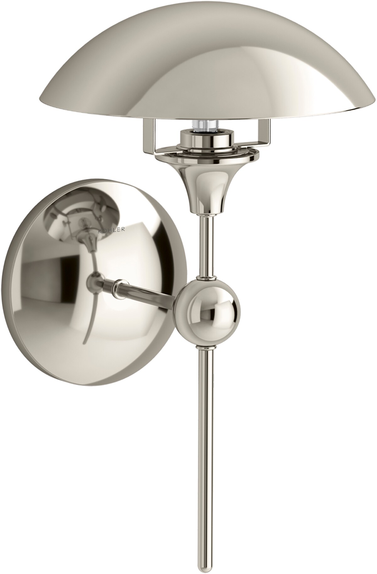 KOHLER 27944-SC01-SNL Vorleigh 8.63-in W 1 -Light Polished Nickel Transitional Wall Sconce