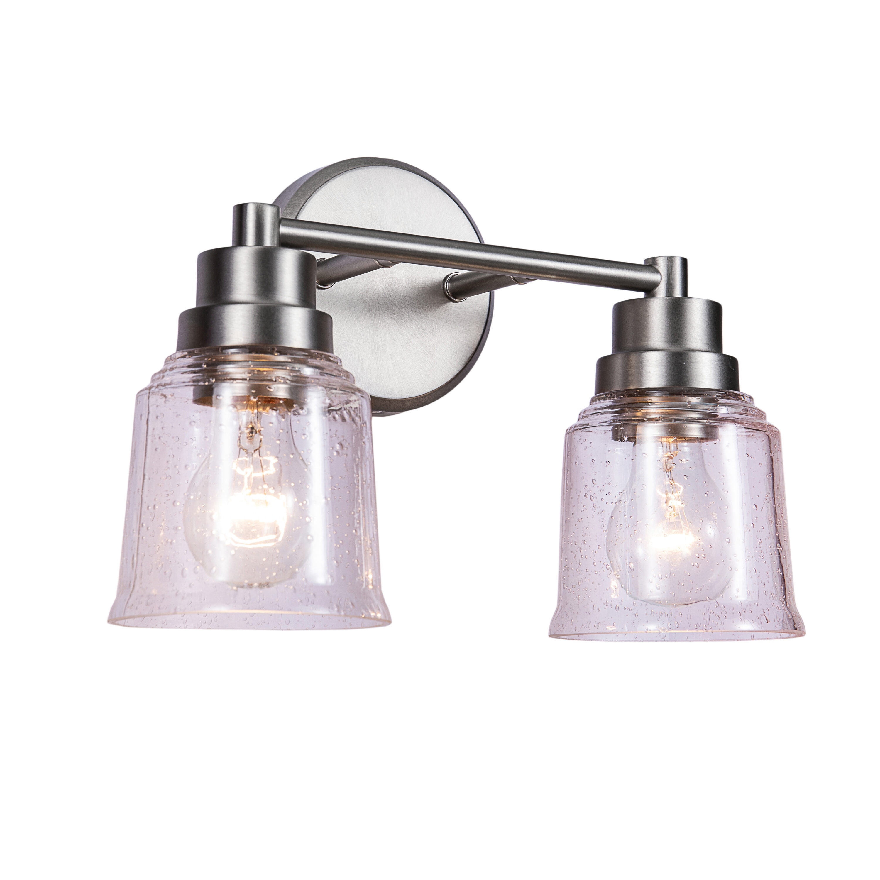 Aspen Creative Corporation 62288 12.75-in 2 -Light Matte Nickel Transitional Vanity light