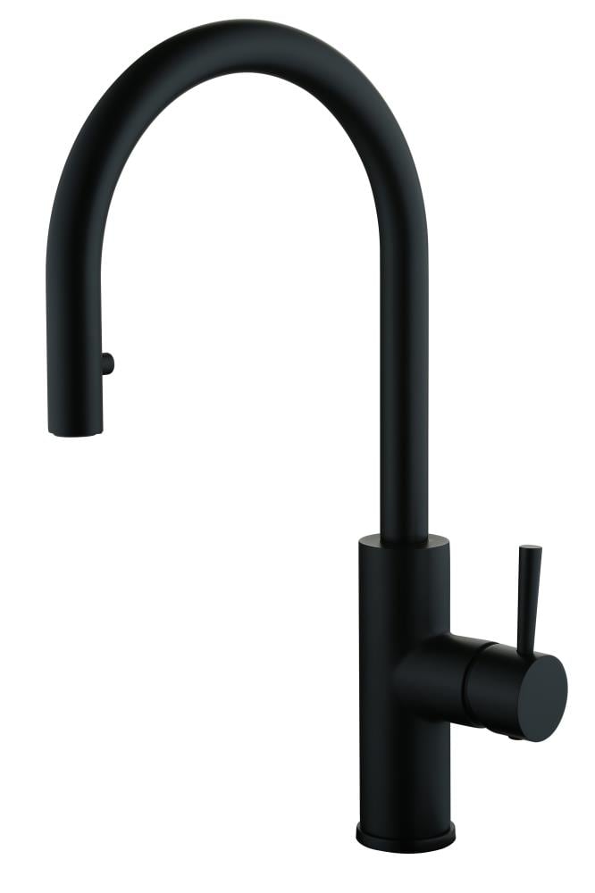 CMI 192-7169 Casmir Matte black Single Handle Deck-mount Kitchen Faucet with Sprayer ( Deck Plate Included )