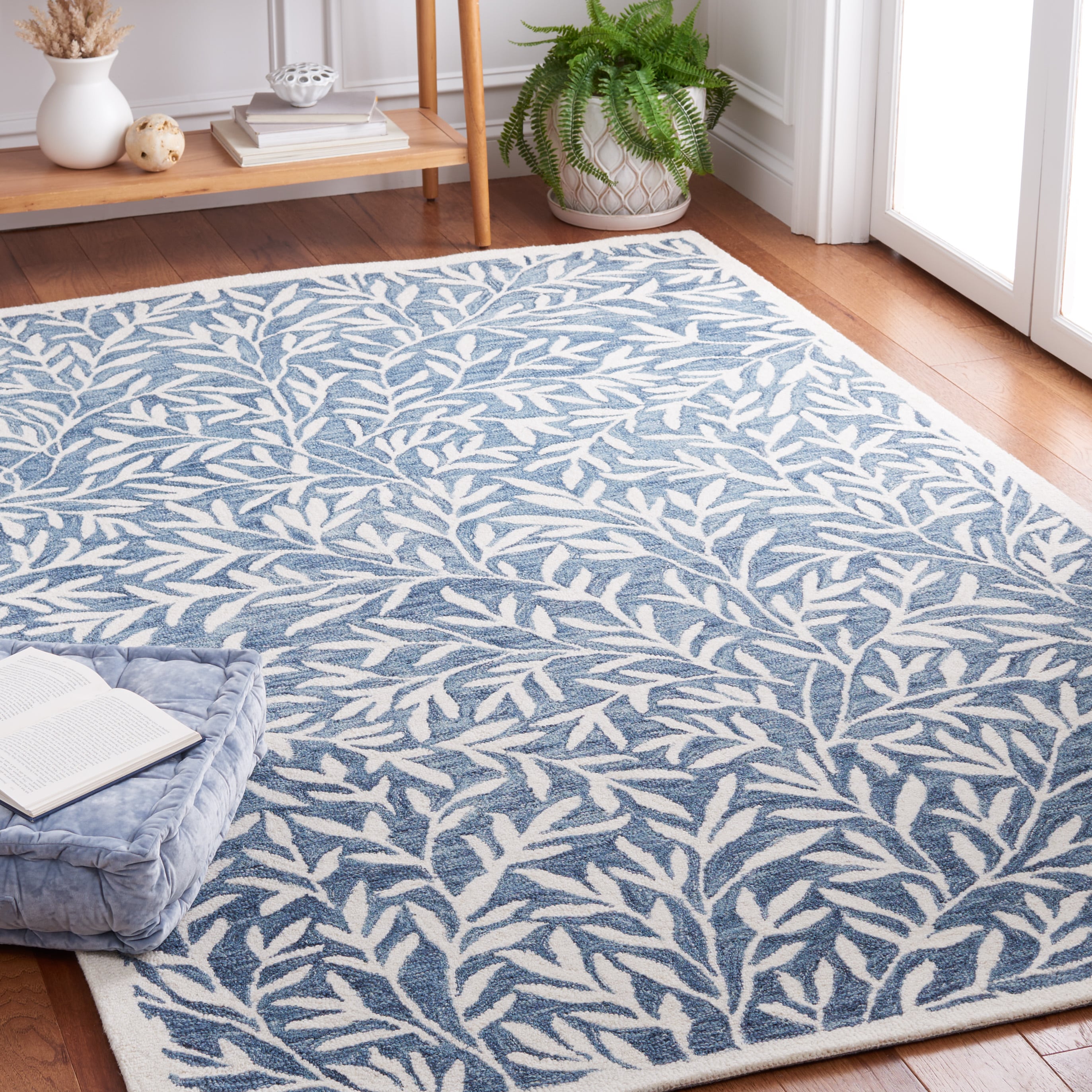  Jardin 753 Blue/Ivory Contemporary 4Ft x 6Ft Small Rectangle Rug
