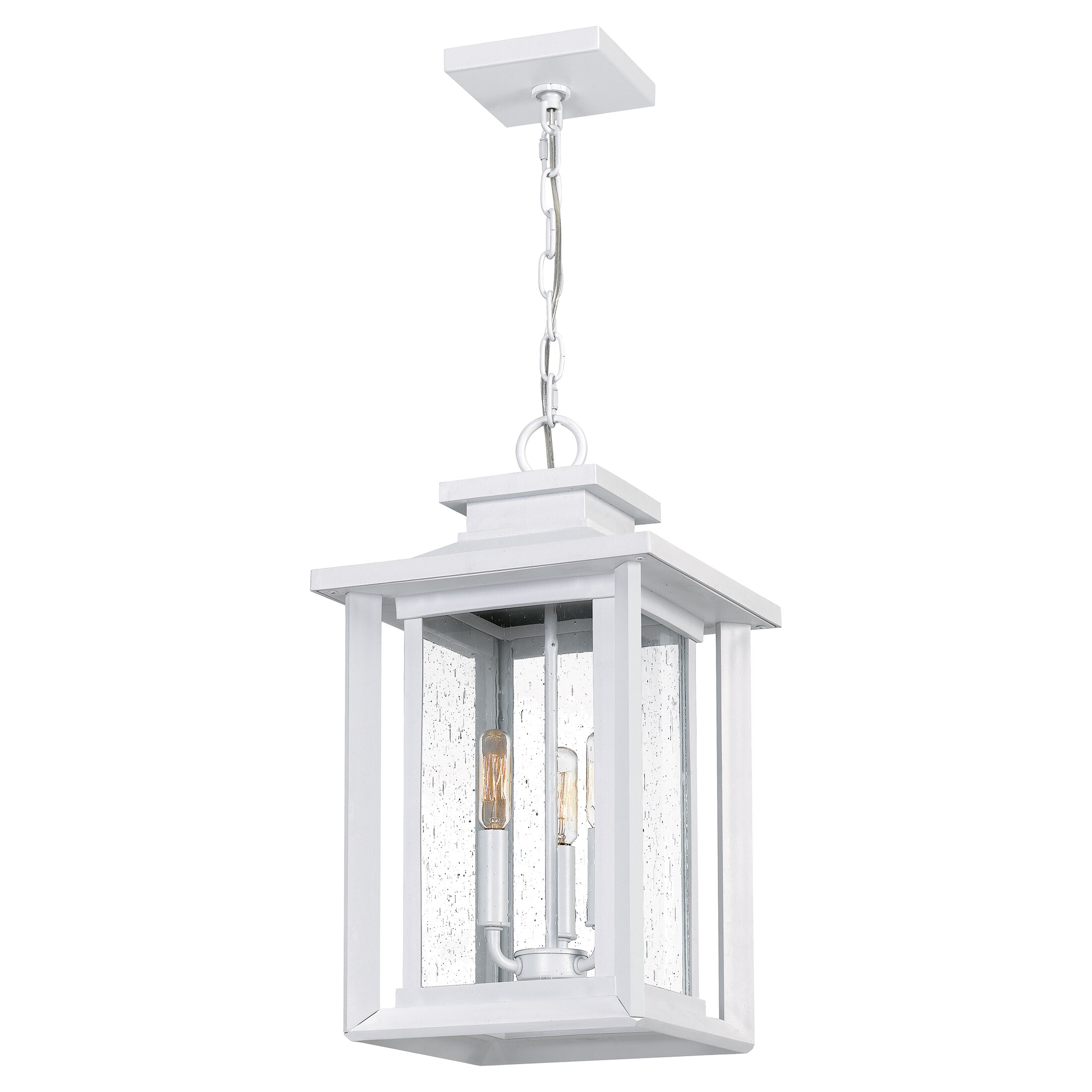 white hanging porch light