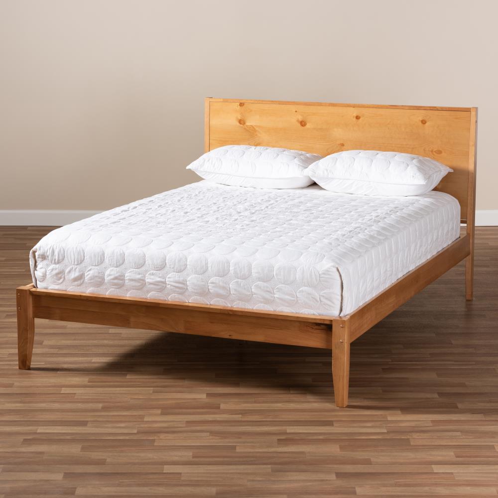 Baxton Studio Marana Brown Full Wood Platform Bed in the Beds