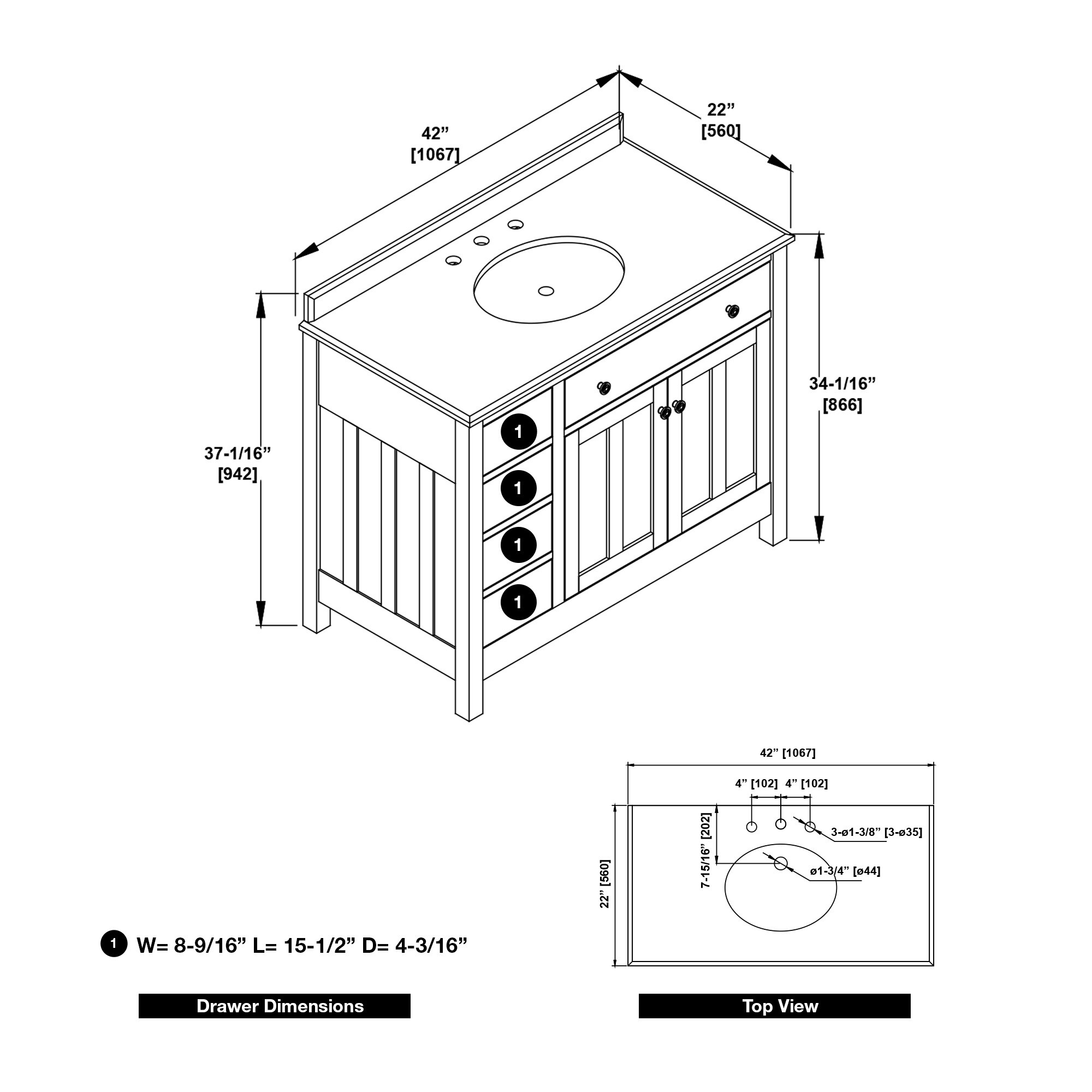 OVE Decors 15VVA-ADAM42-622AF Bath-Vanity-Combo - View #15