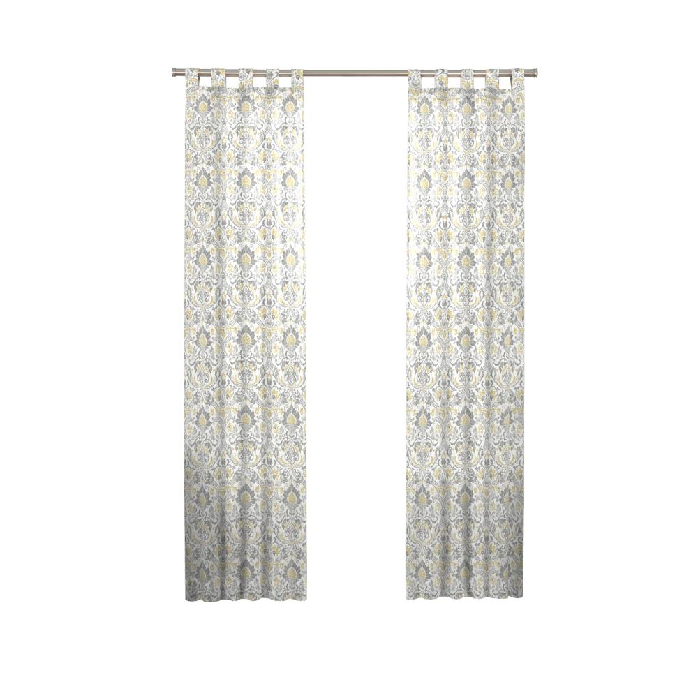 Pairs To Go 16549060X063YEL 63-in Yellow Cotton Light Filtering Top Tab Curtain Panel Pair