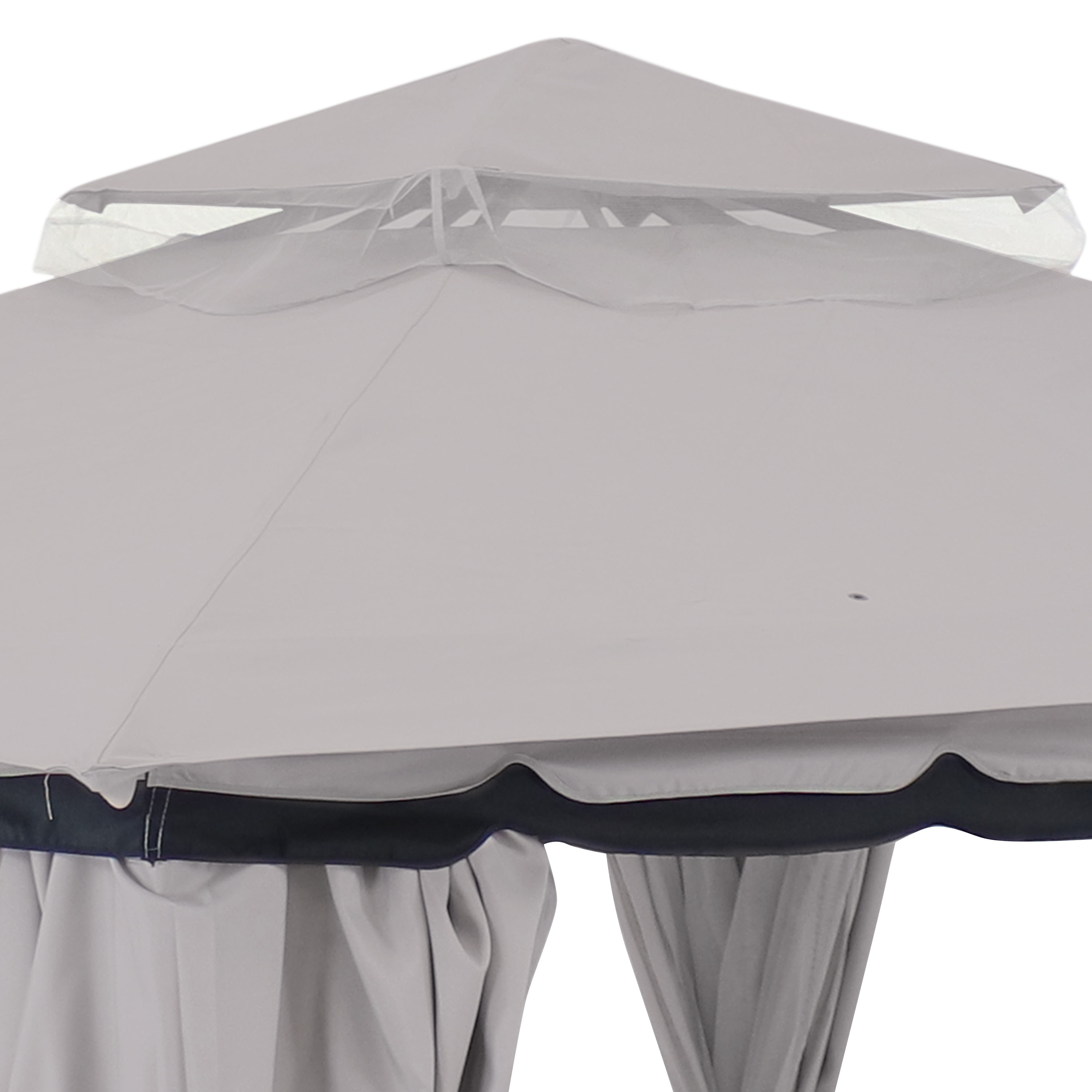 Gray 10' x 10' Soft-Top Patio Gazebo with Screens and Privacy Walls