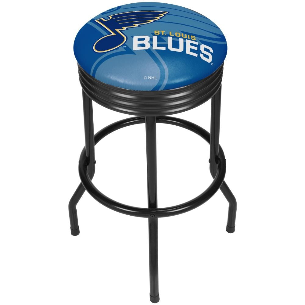 Trademark Gameroom St. Louis Blues Bar Stools Chrome Bar height Swivel  Metal Backless Bar Stool in the Bar Stools department at